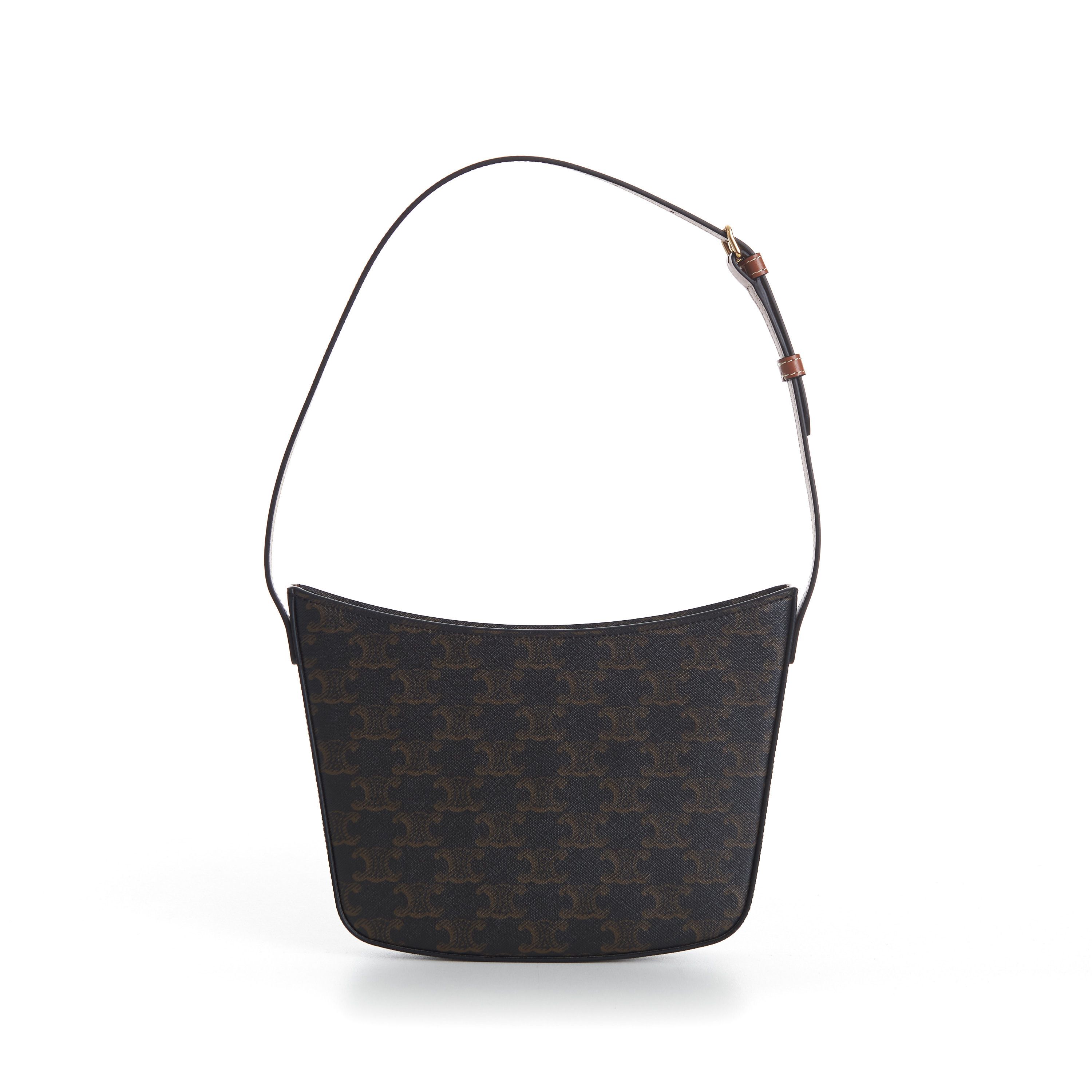 Celine Medium Croque Bag - Tan Triomphe Monogram Canvas & Calfskin Size ONE SIZE - 5 Thumbnail