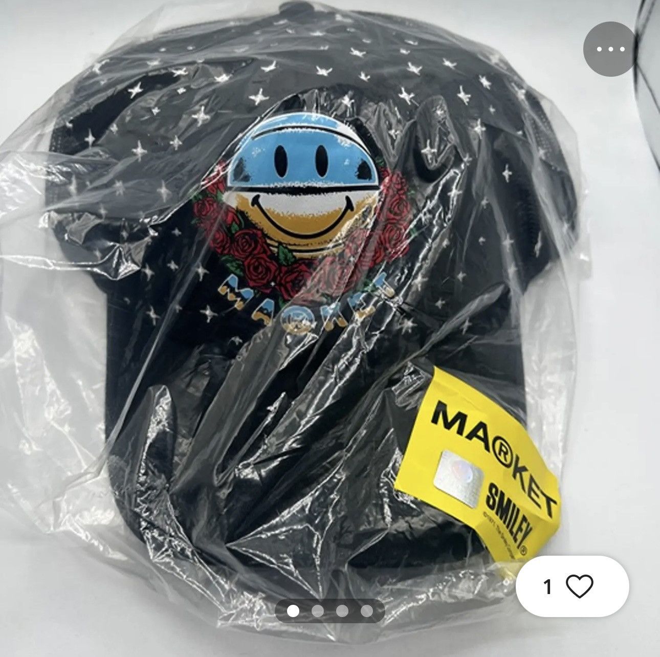 Market New Market Smiley Trucker Hat Snap Back Black Size ONE SIZE - 1 Preview