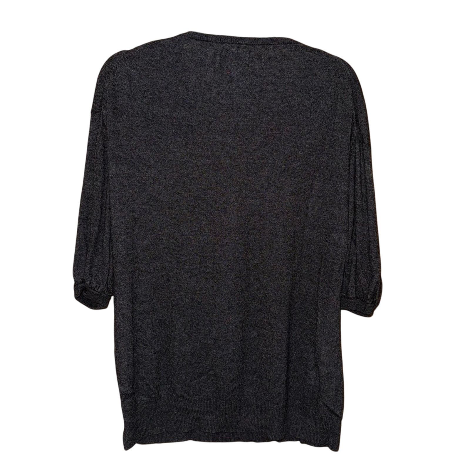 Vera Wang Vera Wang Dark Gray V-Neck Sweater Size M / US 6-8 / IT 42-44 - 2 Thumbnail