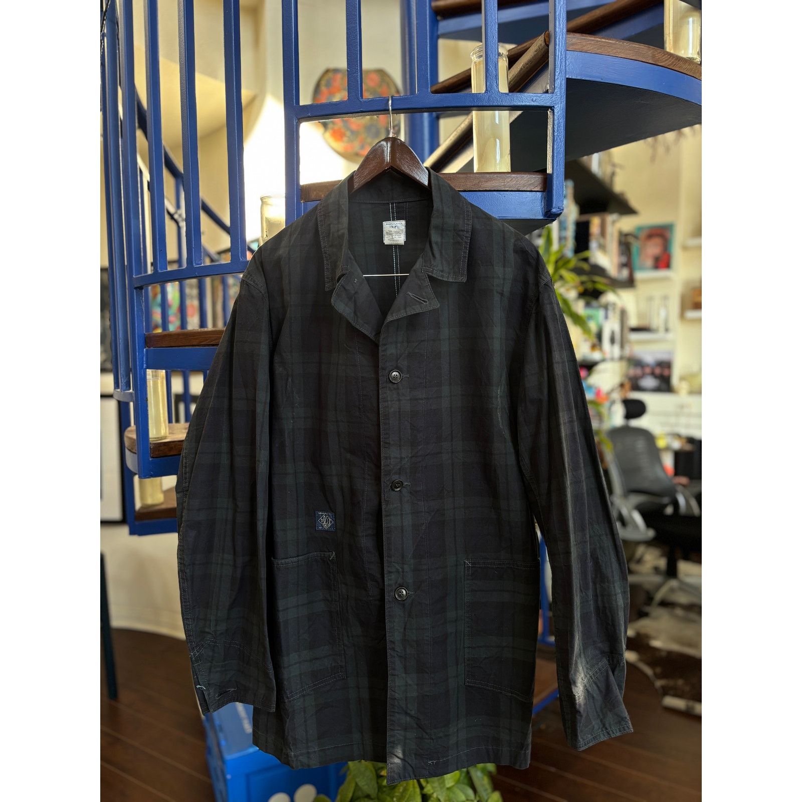 POST O’ALLS Blackwatch Plaid Chore Jacket Size L-Made in USA