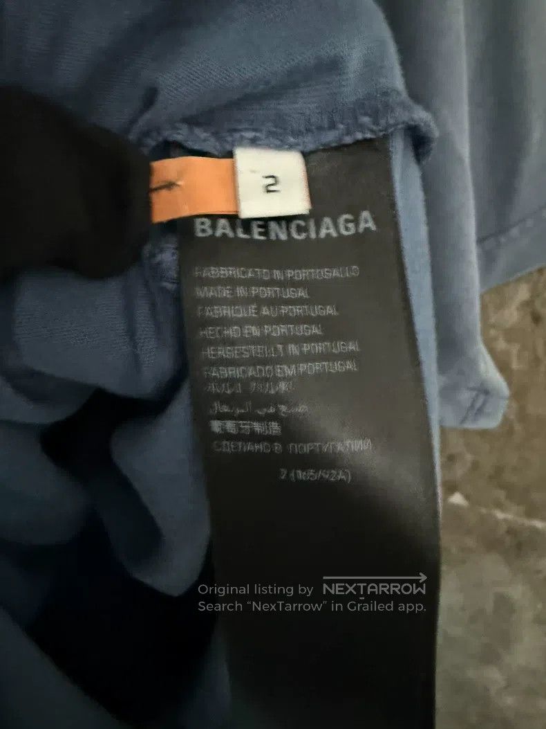 Balenciaga Balenciaga Washed Phantom Blue 3B Phantom Short Sleeve Size US M / EU 48-50 / 2 - 4 Thumbnail