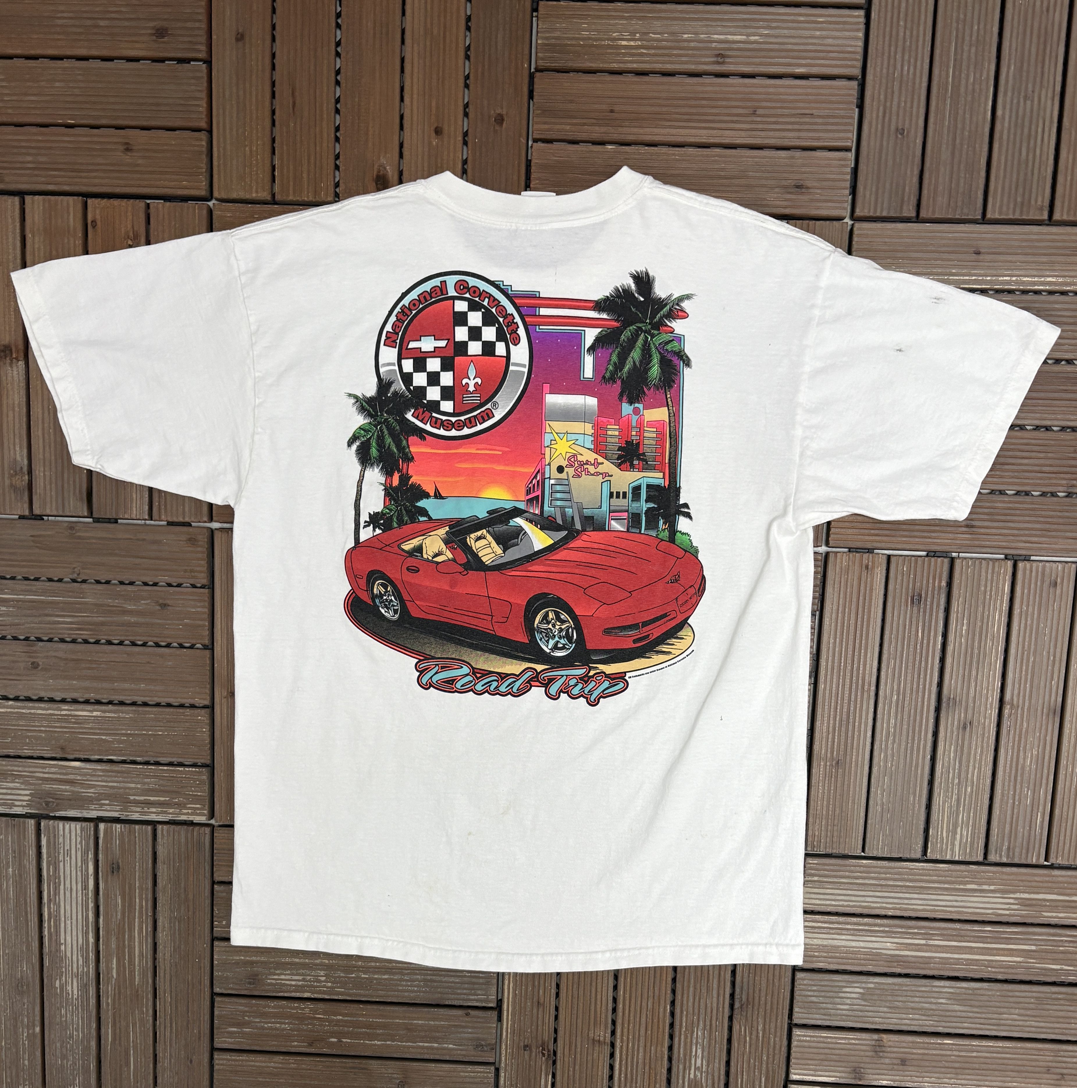 Vintage National Corvette Museum Vintage White T-Shirt Tee Size US XL / EU 56 / 4 - 1 Thumbnail