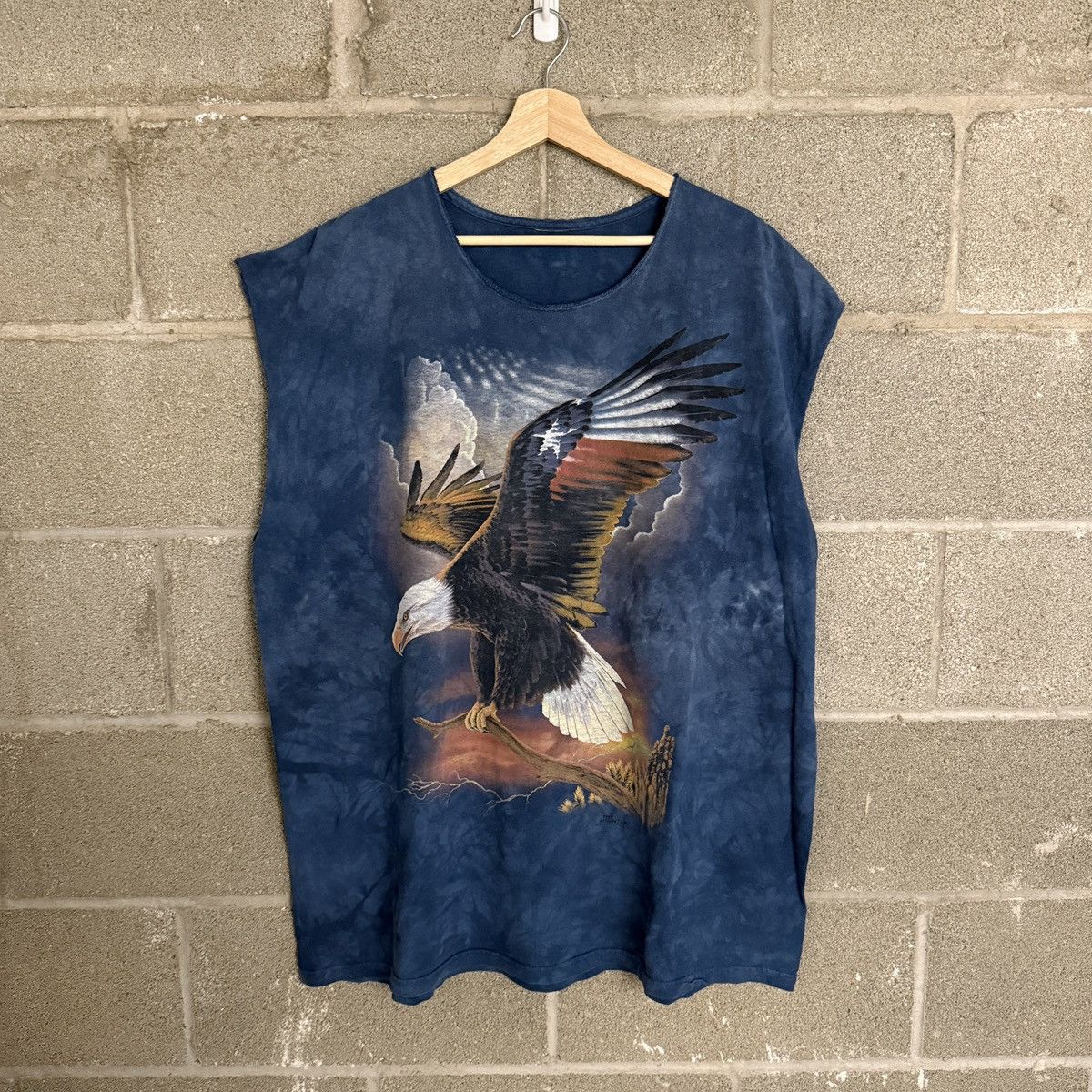 The Mountain The Mountain American Eagle Tie Dye Blue Tank Top Mens 3XL Size US XXL / EU 58 / 5 - 1 Thumbnail
