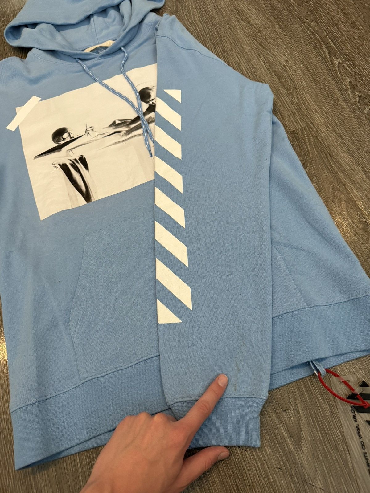 Off-White Off White GRAIL FW14 Caravaggio Hoodie Light Blue Size Large Size US L / EU 52-54 / 3 - 10 Thumbnail