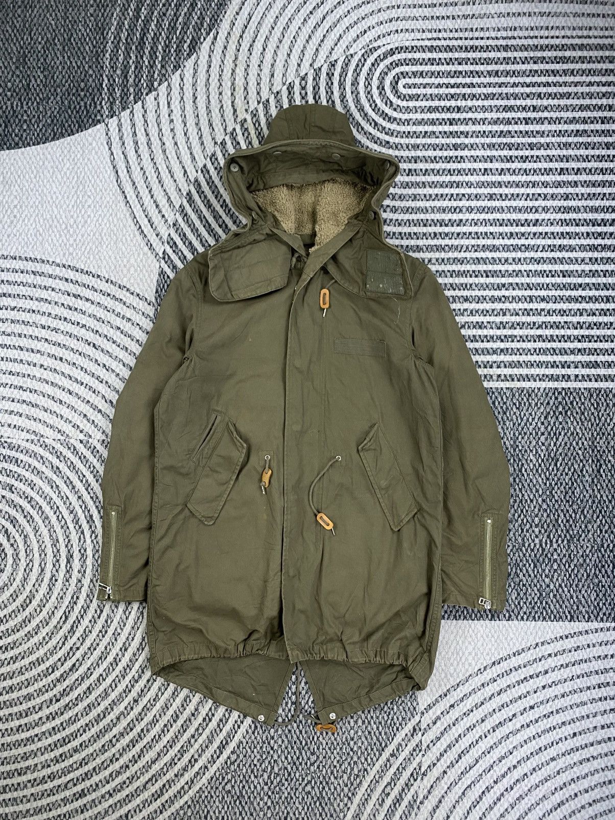 Vintage HARE Army Green Fishtail Parka Jacket
