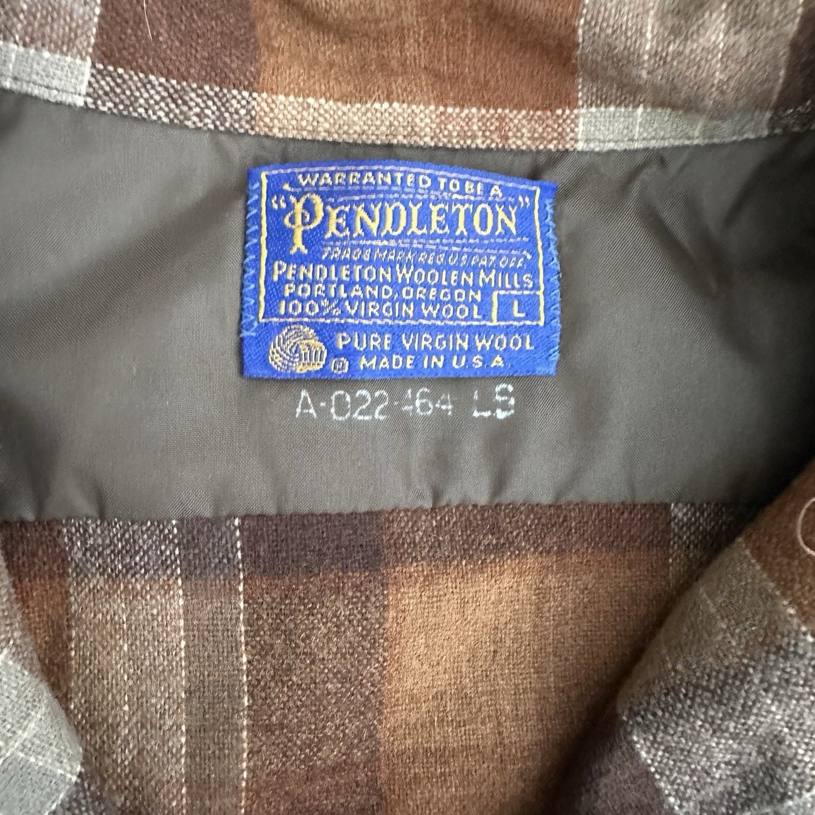 Pendleton × Vintage Vintage 60s Pendleton Plaid Wool Board Shirt Loop Collar Size US L / EU 52-54 / 3 - 4 Thumbnail