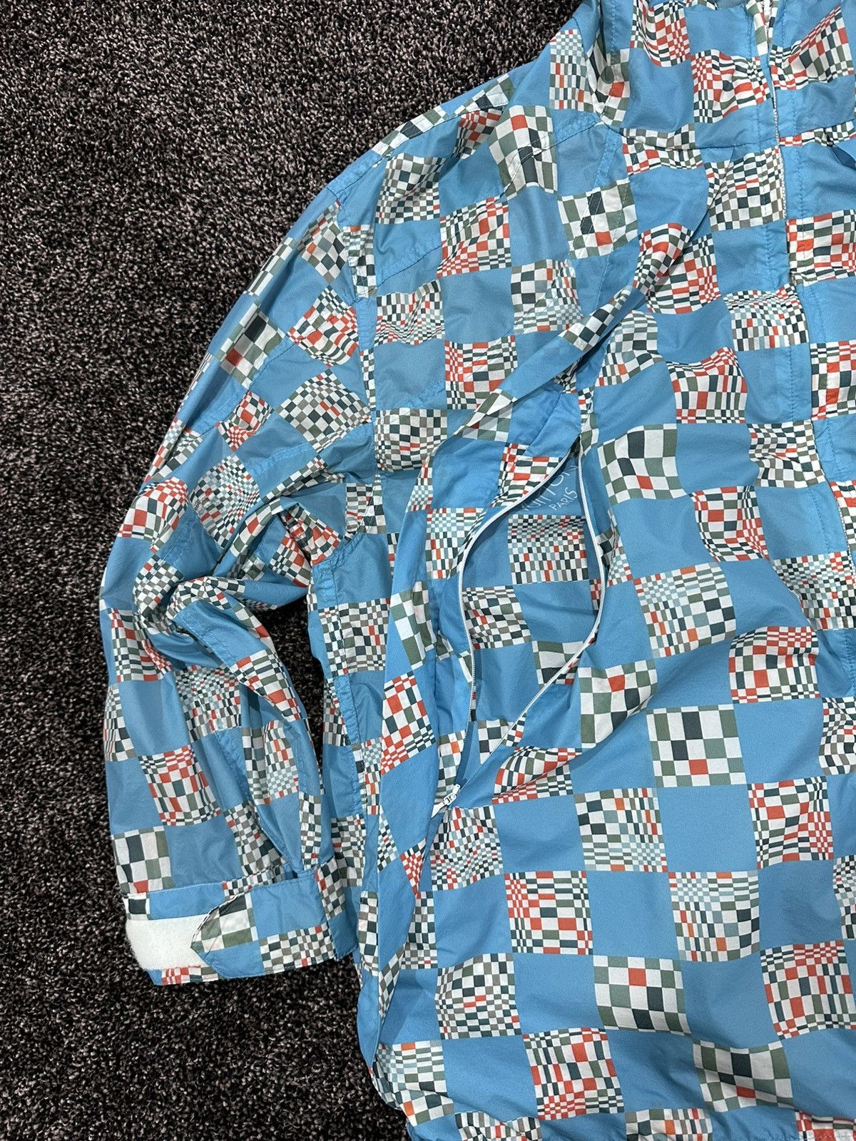 Louis Vuitton Louis Vuitton Distorted Damier Blue Nylon Windbreaker Jacket Size US S / EU 44-46 / 1 - 14 Thumbnail