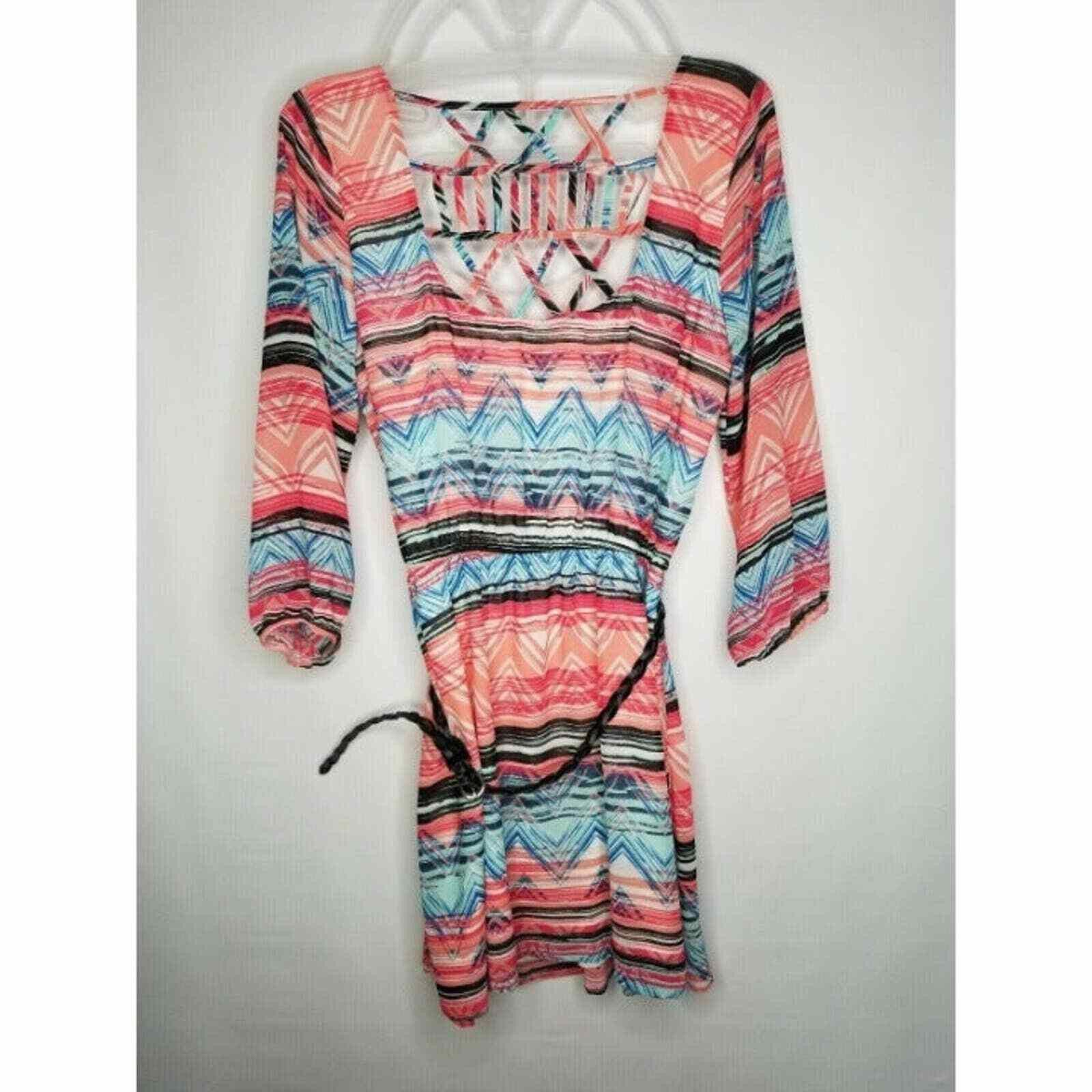Other Heart Soul Juniors Women Belted Lattice Back Peasant Dress B Size L / US 10 / IT 46 - 3 Thumbnail