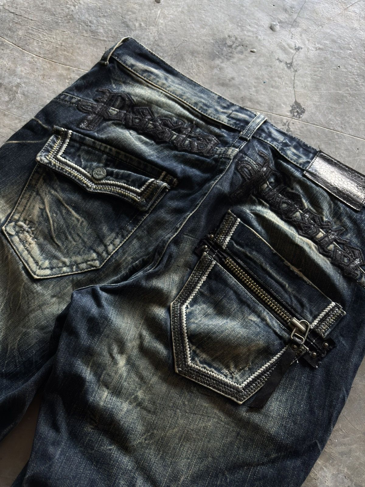Hysteric Glamour PASTA DENIM rusty mud fade wash distressed japanese punk Size US 35 - 17 Thumbnail