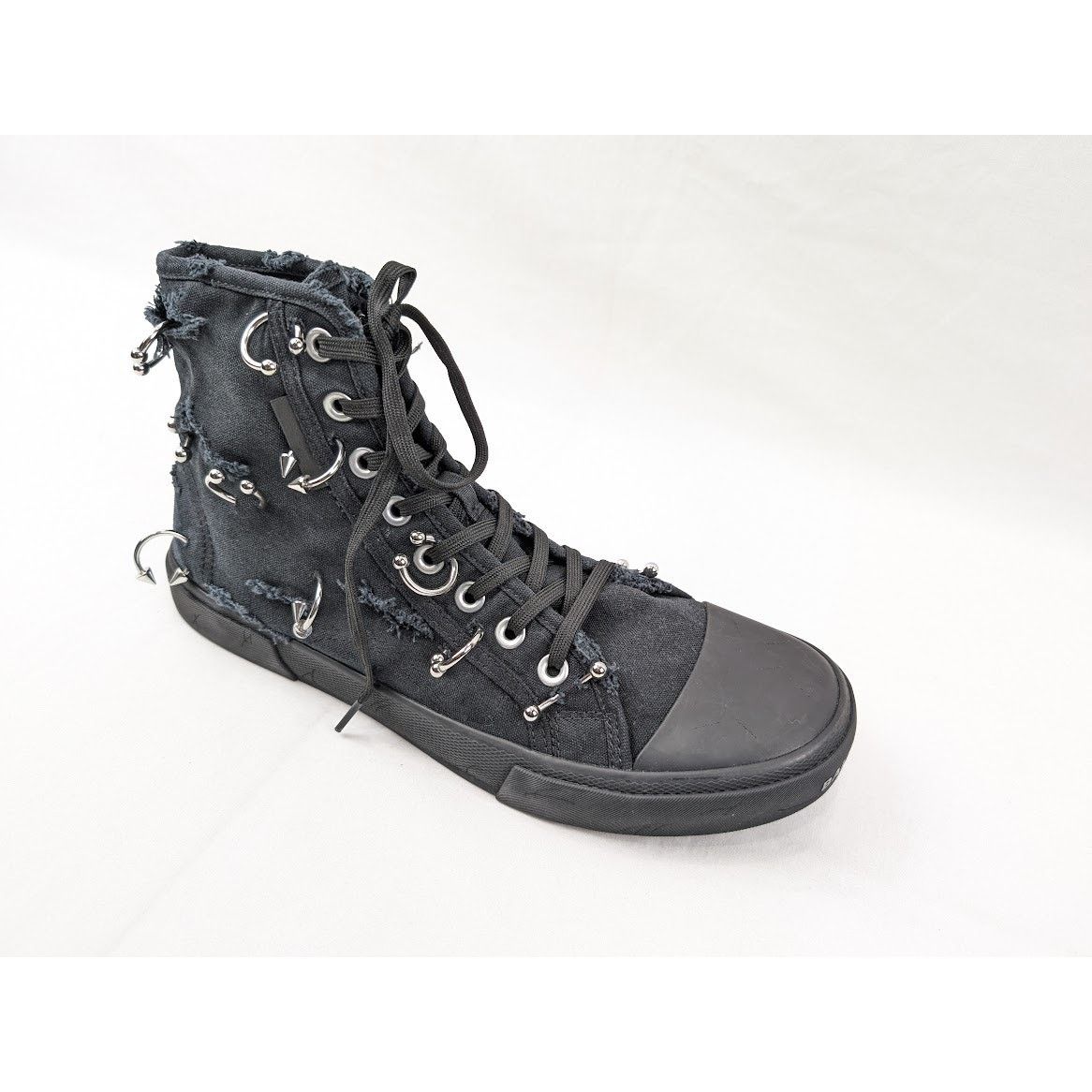 Balenciaga o1rshd1 Destroy Paris High Top Sneakers in Black Size US 11 / EU 44 - 2 Thumbnail