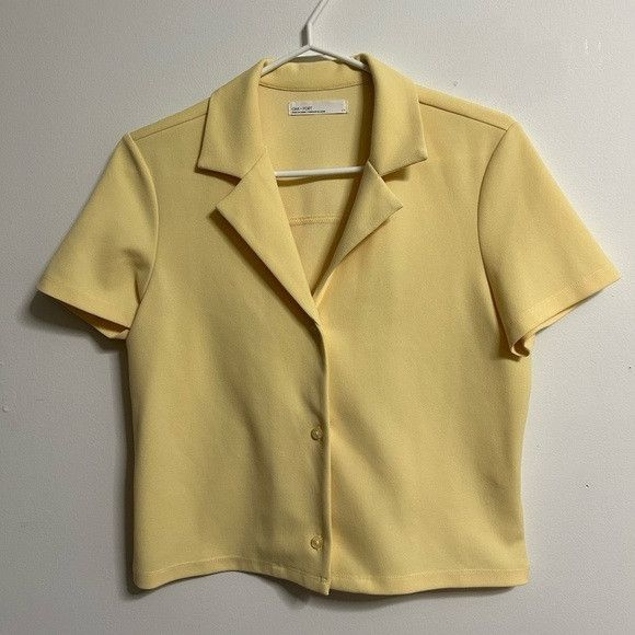 Oak + Fort Oak + Fort Yellow Cropped Button Up Shirt Size S / US 4 / IT 40 - 1 Thumbnail