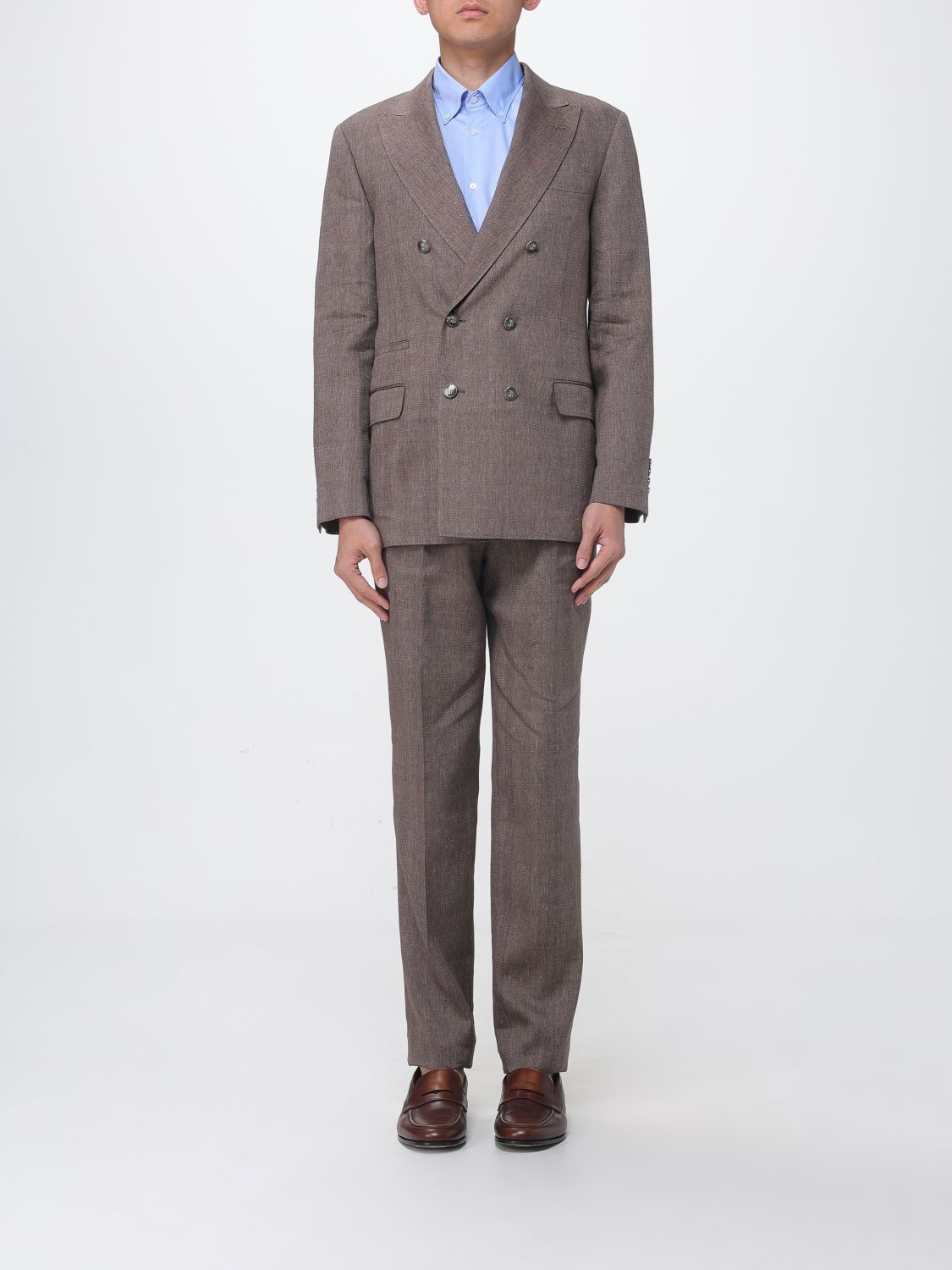Brunello Cucinelli Brunello Cucinelli Suit Men Brown Size US L / EU 52-54 / 3 - 1 Thumbnail