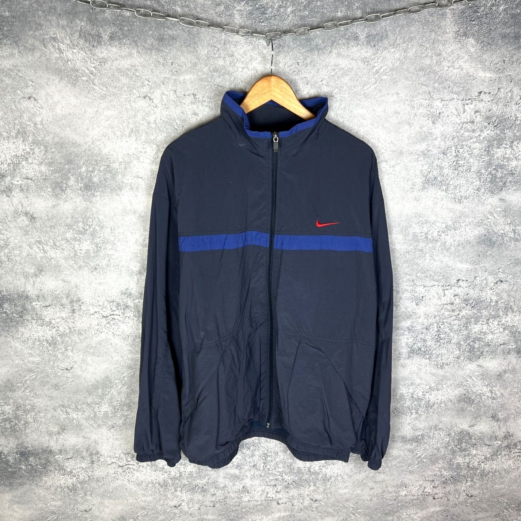 Nike VINTAGE Nike Track Jacket Mens Blue Polyester XL Jacket Size US XL / EU 56 / 4 - 2 Thumbnail