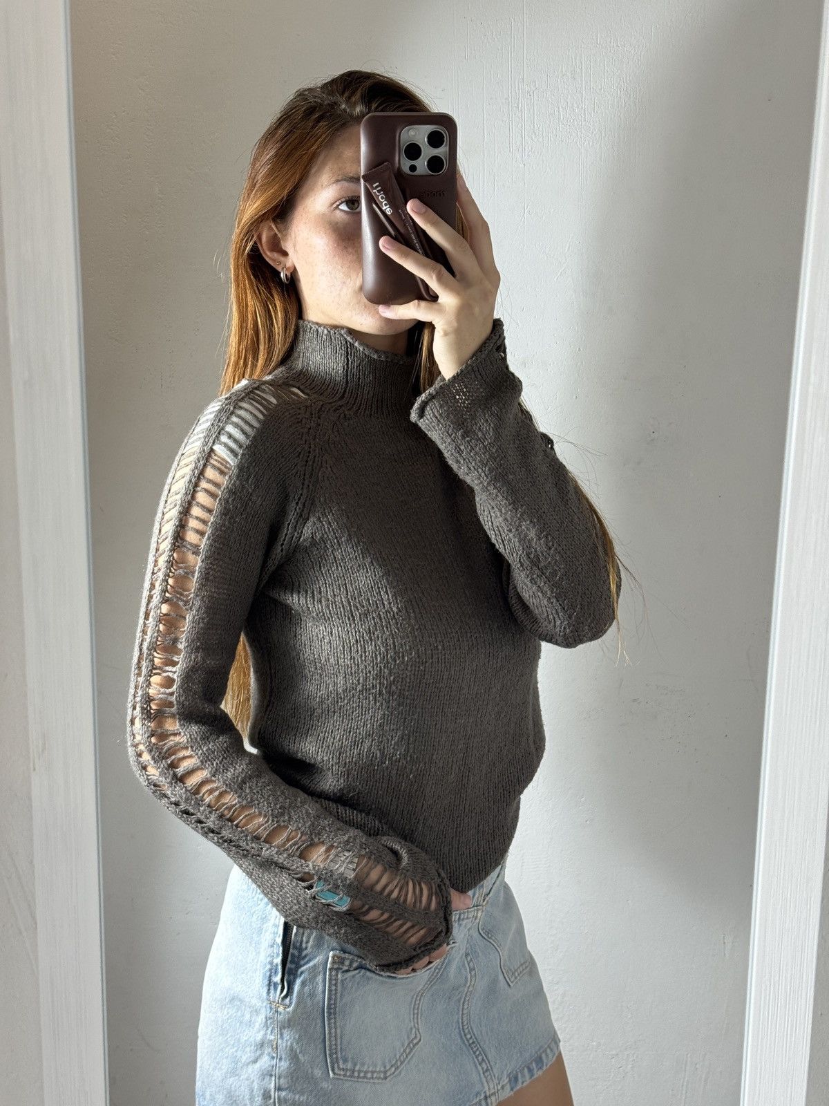 Sisley VINTAGE SISLEY 2000s KNITTED MESH SWEATER Size S / US 4 / IT 40 - 1 Thumbnail