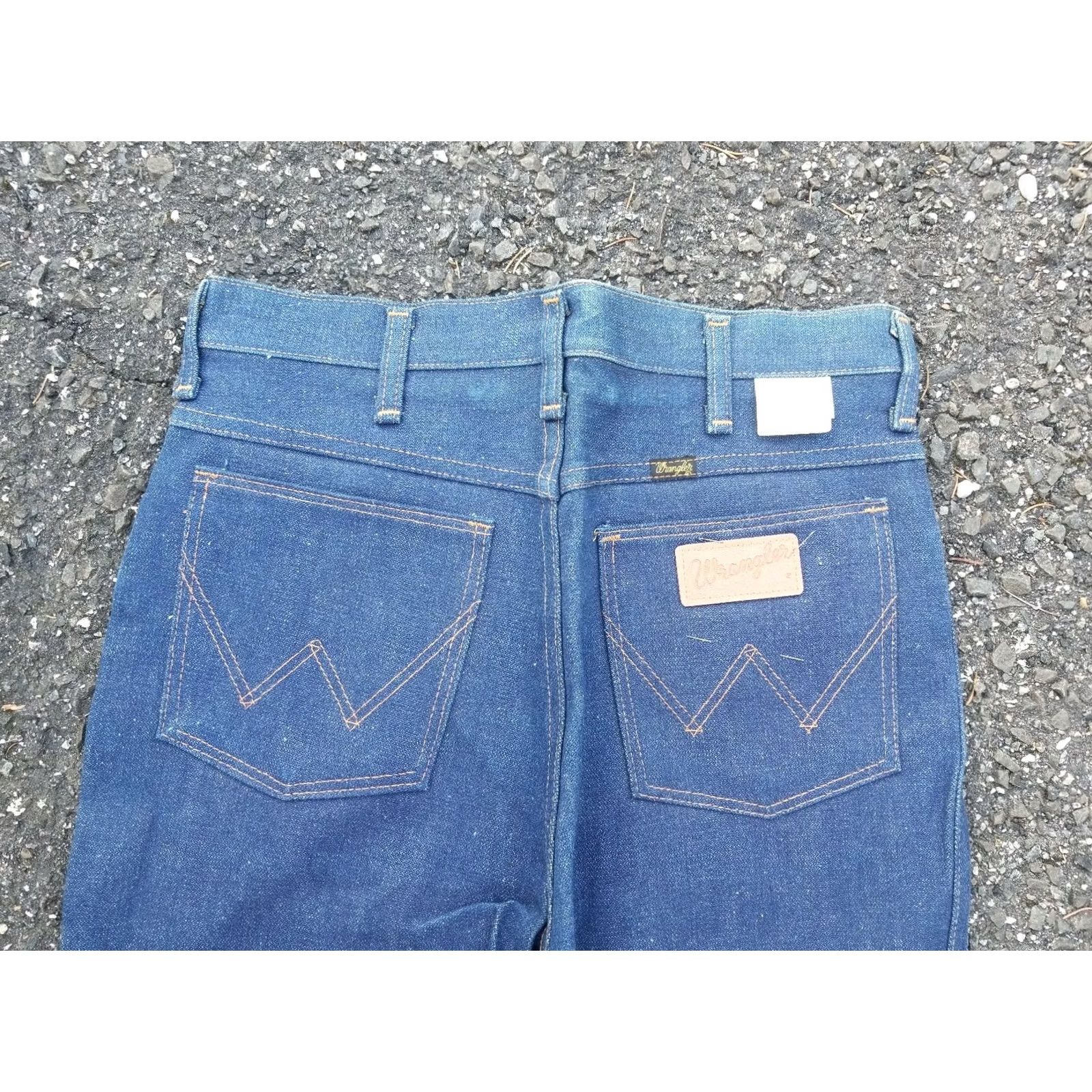 Wrangler VINTAGE Wrangler Jeans Denim 30x36 Blue 14 oz PLUS Mens 5-Pocket Design Belt Loops High Rise Metal Logo Cowboy Cotton Denim GuM Size US 30 / EU 46 - 8 Thumbnail