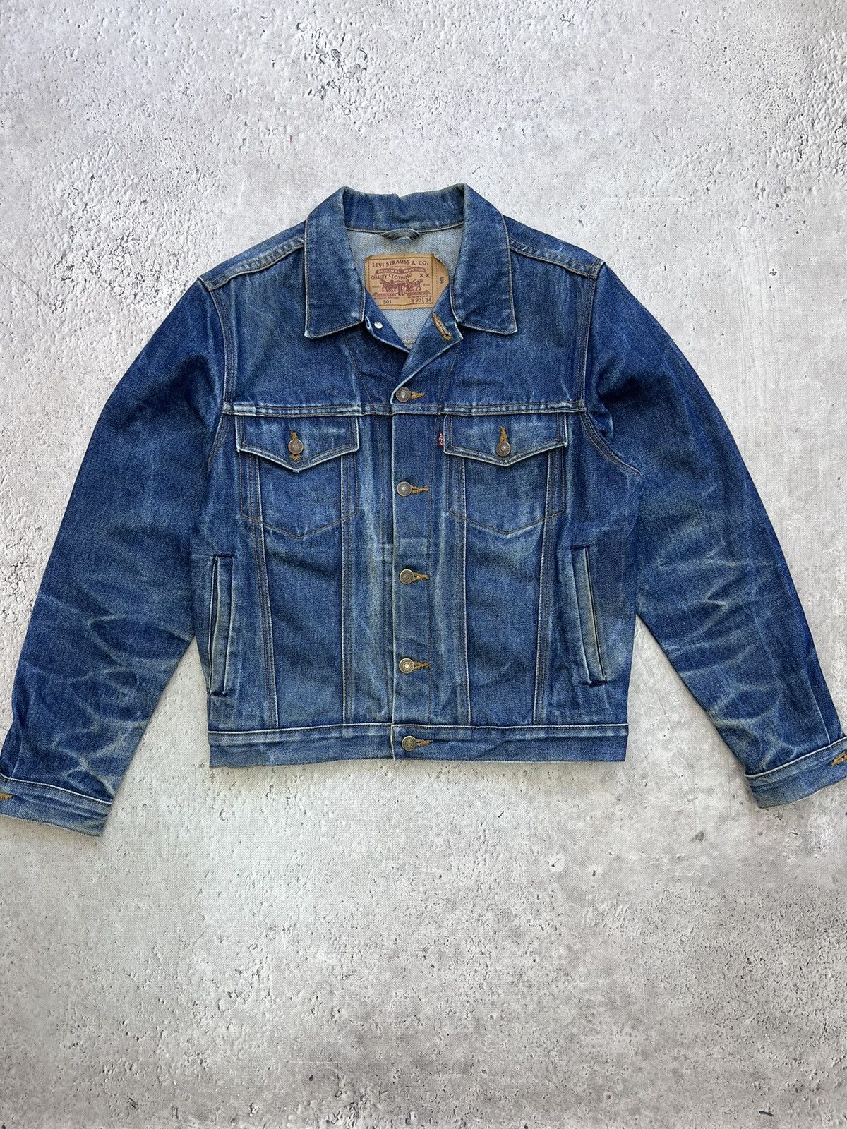 VINTAGE DISTRESSED Levis Jacket Mens Small Blue Denim buy Type 3 Trucker 70s Grunge