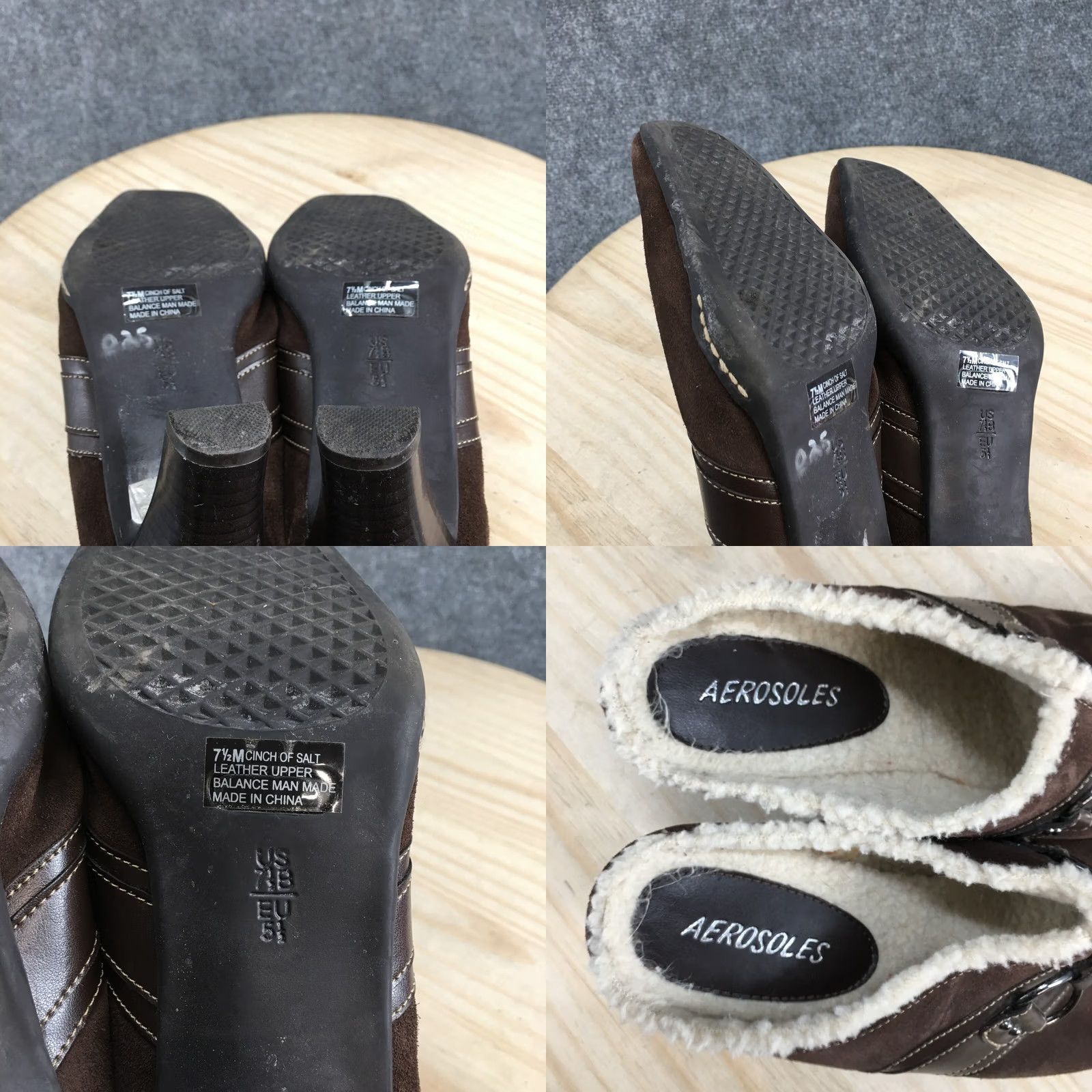 Vintage Aerosoles Sandals Womens 7.5 M Cinch Of Salt Slip On Lined Mules Brown Suede Size US 8 / IT 38 - 9 Thumbnail