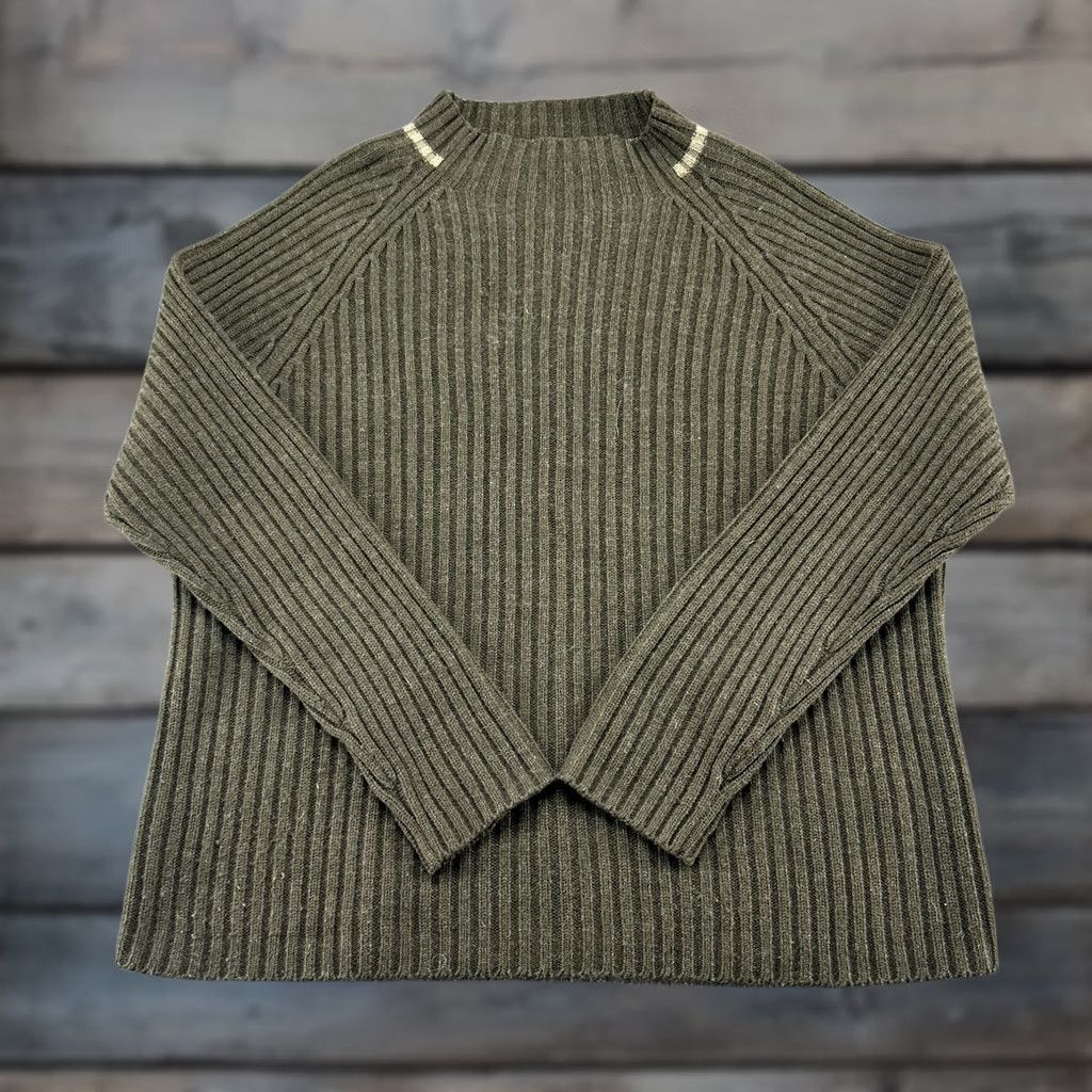 Vintage VINTAGE Whispering Smith Sweater Mens L Green Pullover Ribbed Knit Wool Mock Neck 90s Sweater Size US L / EU 52-54 / 3 - 1 Thumbnail