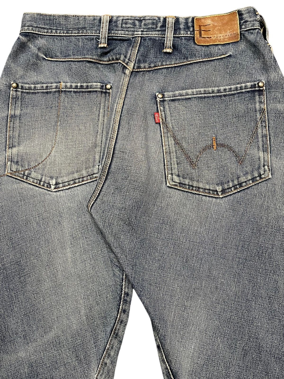 Edwin Vintage Edwin E-Function Blue Faded Wash Clawmark Loose Fits Size US 30 / EU 46 - 6 Thumbnail