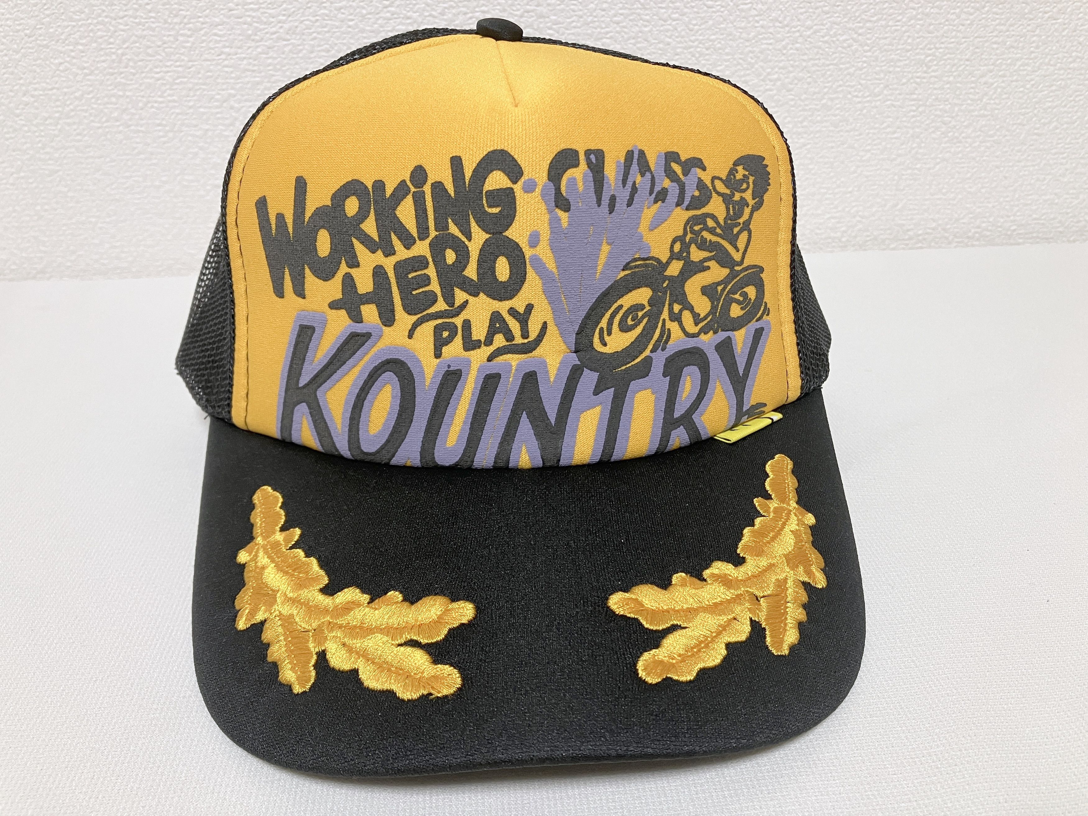 Kapital kapital KOUNTRY racer trucker truck cap hat orange black Size ONE SIZE - 2 Thumbnail