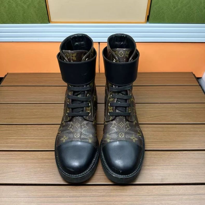 Louis Vuitton Louis Vuitton Martin Boots with Monogram Print -2505 Size US 5 / IT 35 - 2 Thumbnail