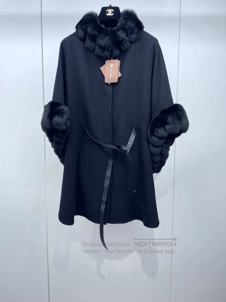 Loro Piana Loro Piana Black Mochi and Cashmere Cloak Coat Size M / US 6-8 / IT 42-44 - 1 Thumbnail