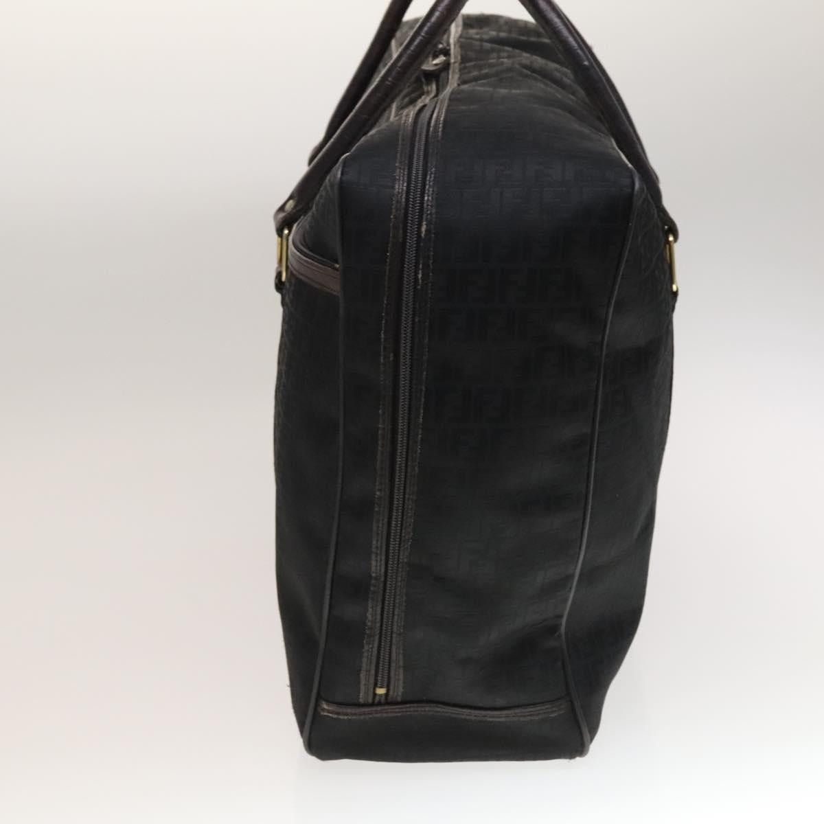 Fendi FENDI Zucchino Canvas Boston Bag Silver Black Size ONE SIZE - 4 Thumbnail
