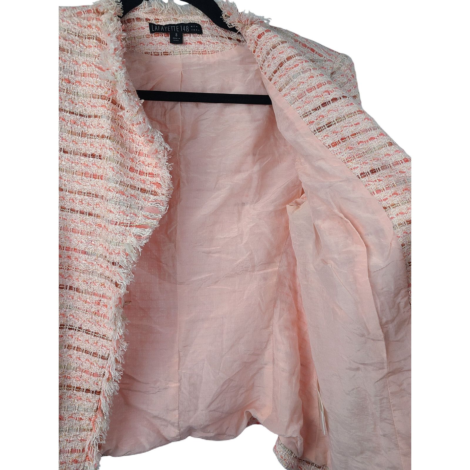 Lafayette 148 Lafayette 148 New York Cropped Fringe Blazer Jacket Size 8 Size M / US 6-8 / IT 42-44 - 5 Thumbnail