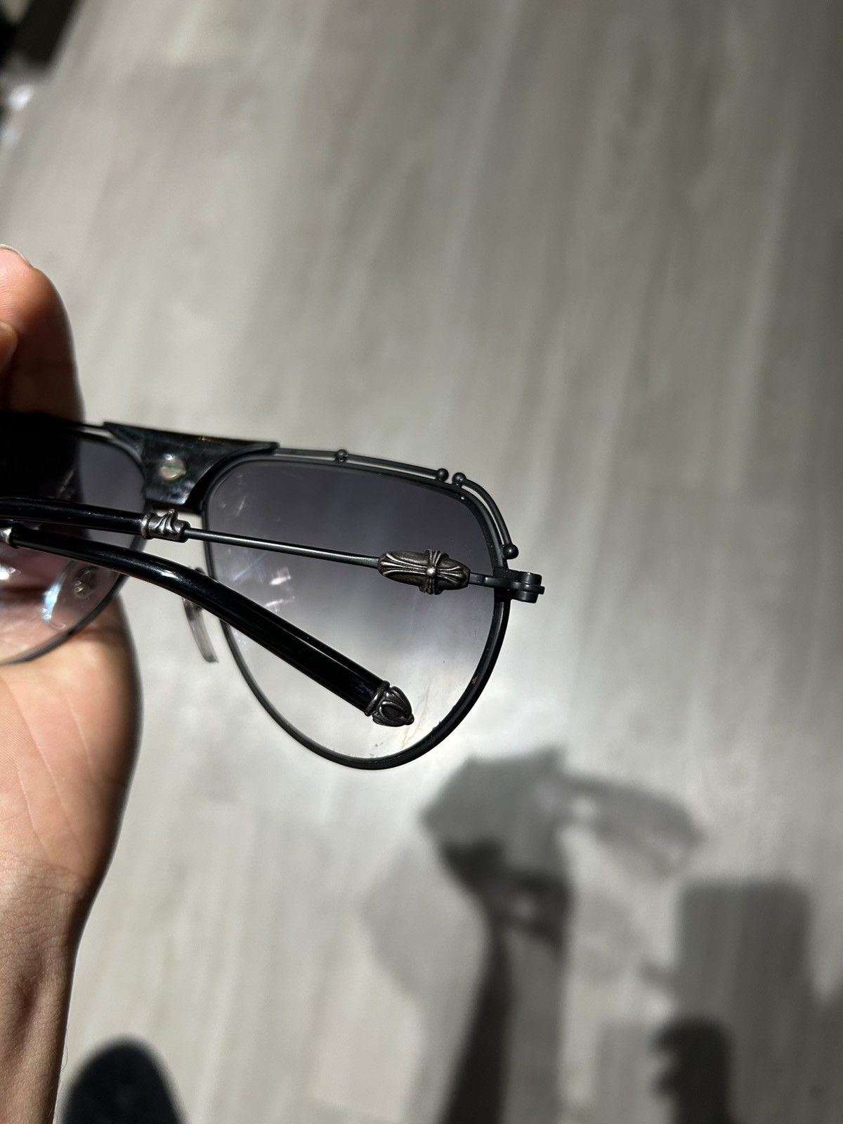 Chrome Hearts Chrome hearts aviator glasses shades sunglasses black silver Size ONE SIZE - 11 Thumbnail