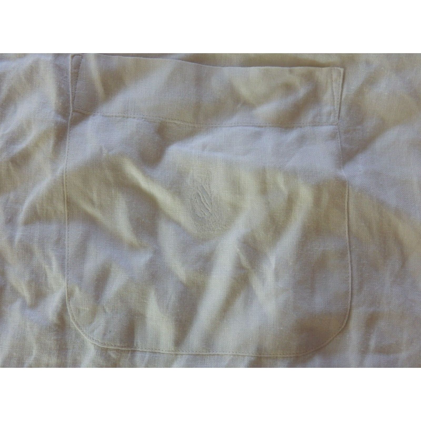 Nautica VINTAGE Nautica Linen Button-Up Shirt Big & Tall XLT White Long Sleeve Mens Size US XL / EU 56 / 4 - 2 Thumbnail