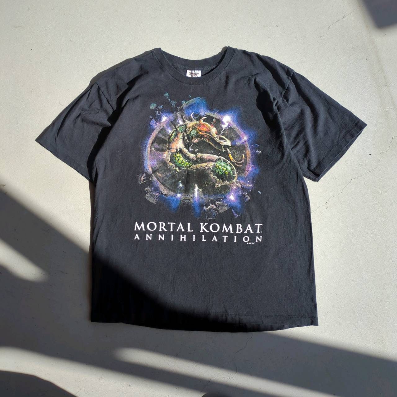 image of 90's Vintage Mortal Kombat Tennessee River S/s T Shirt in Black, Men's (Size XL)