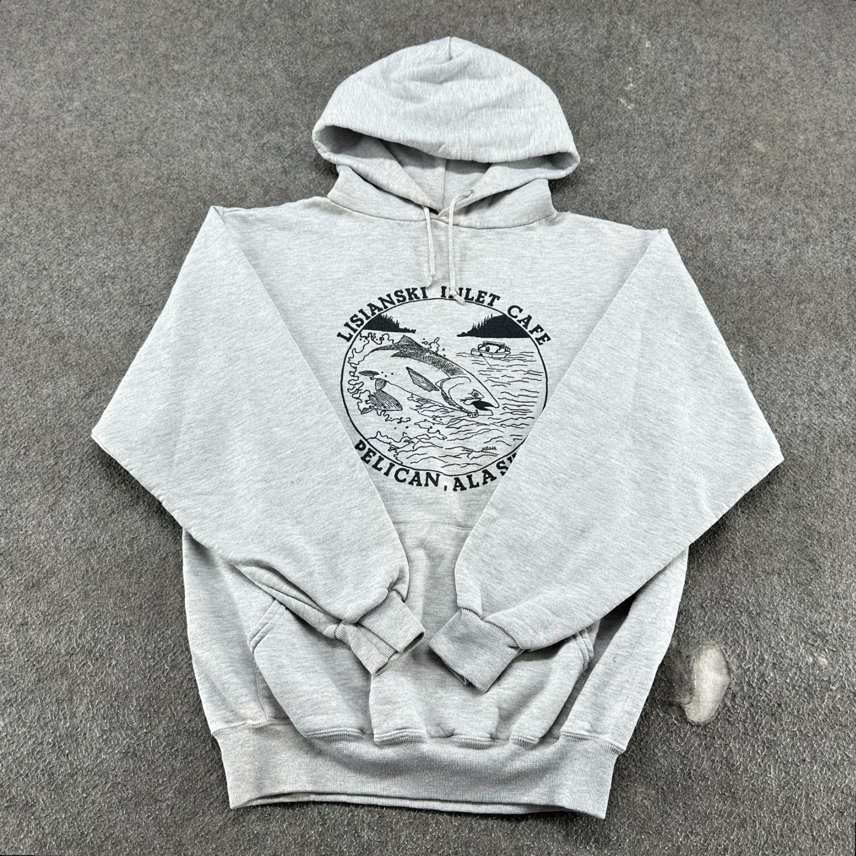 Jerzees VINTAGE Jerzees Hoodie Mens M Gray Pullover Lined Zipper Logo Cotton Polyester Fleece 80s Western Halloween? Size US M / EU 48-50 / 2 - 2 Thumbnail