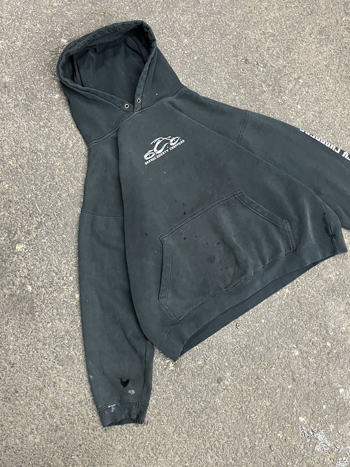 Vintage Y2k Orange County choppers biker skater thrashed hoodie hype Size US L / EU 52-54 / 3 - 5 Thumbnail