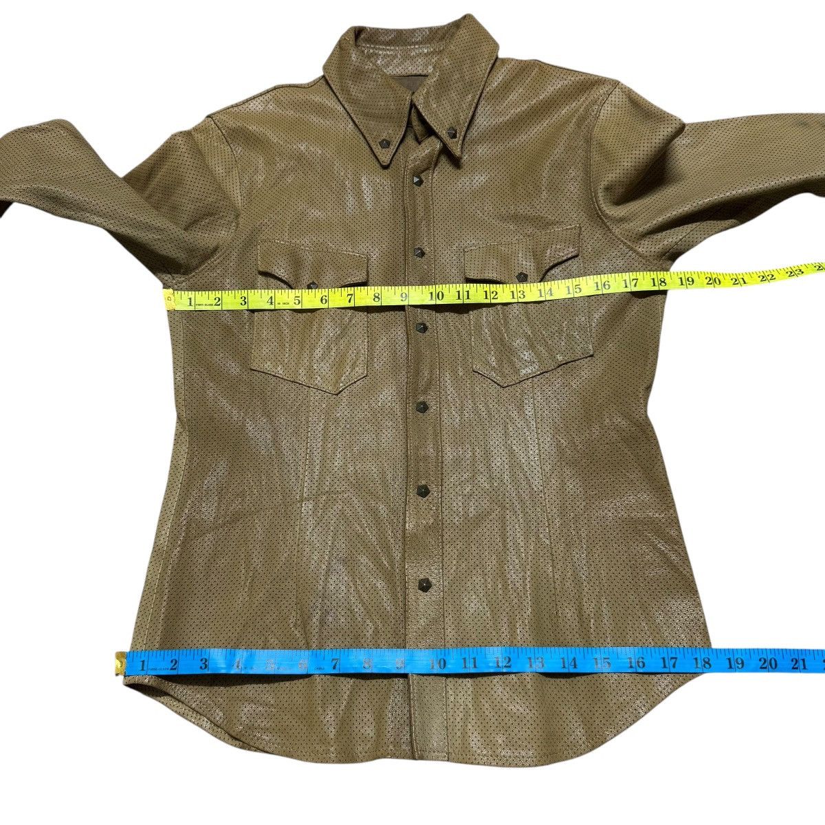 Isamu Katayama Backlash Isamu Katayama Backlash Perforated Leather Western Shirt Size US S / EU 44-46 / 1 - 16 Thumbnail