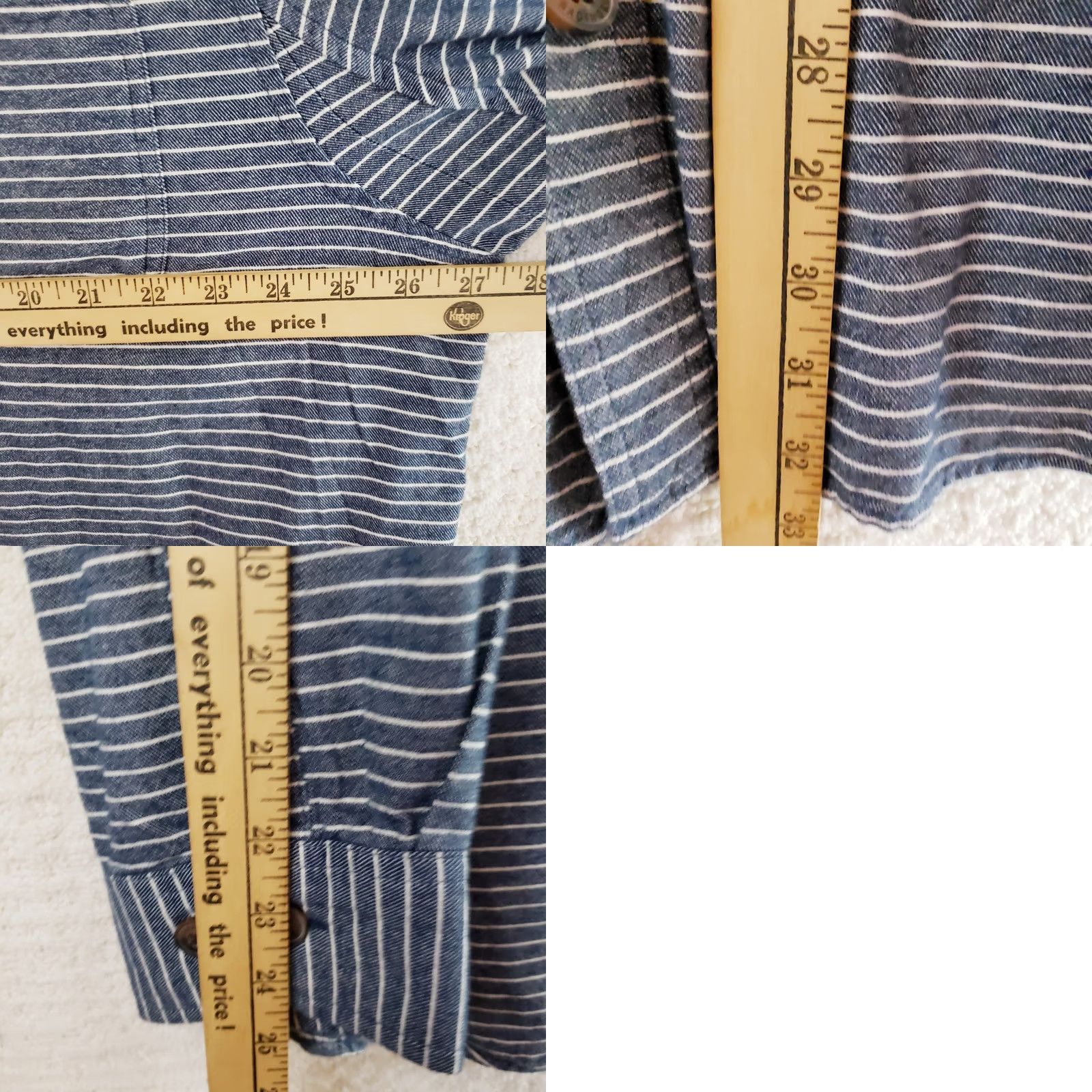 CO Duluth Trading Co Relaxed Fit Shirt Men XL Blue Stripe Denim Look Flannel New Size US XL / EU 56 / 4 - 10 Thumbnail