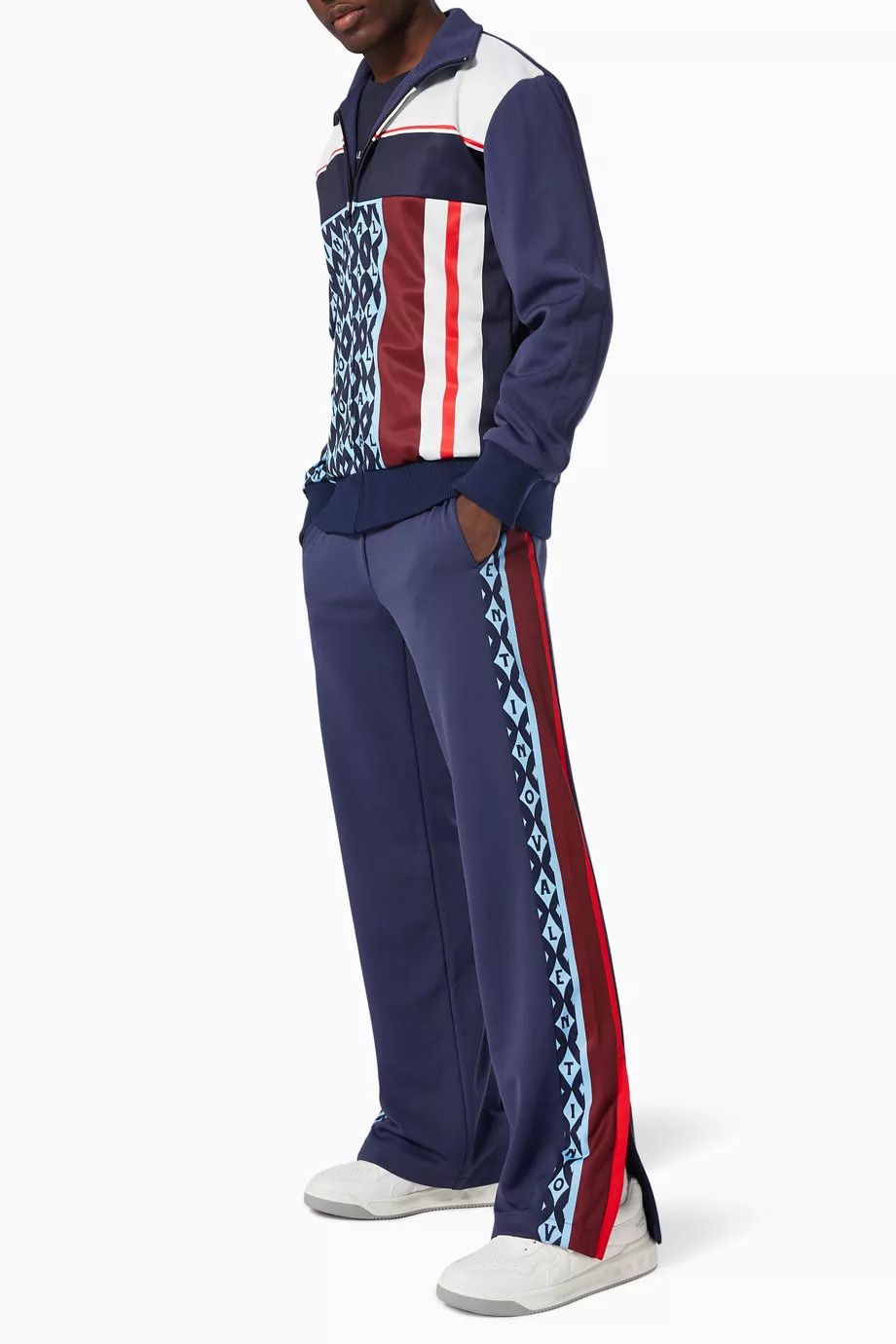 Valentino o1y0525 Logo Turtleneck Zip Jacket in Multicolor Size US L / EU 52-54 / 3 - 4 Thumbnail