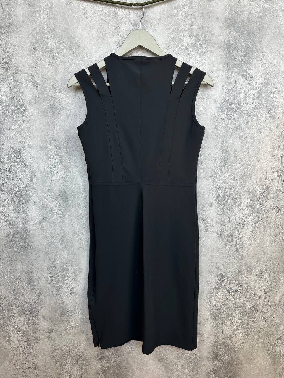 Sarah Pacini Sarah Pacini Sleeveless Black Midi Dress Strappy Shoulder Size S / US 4 / IT 40 - 2 Thumbnail