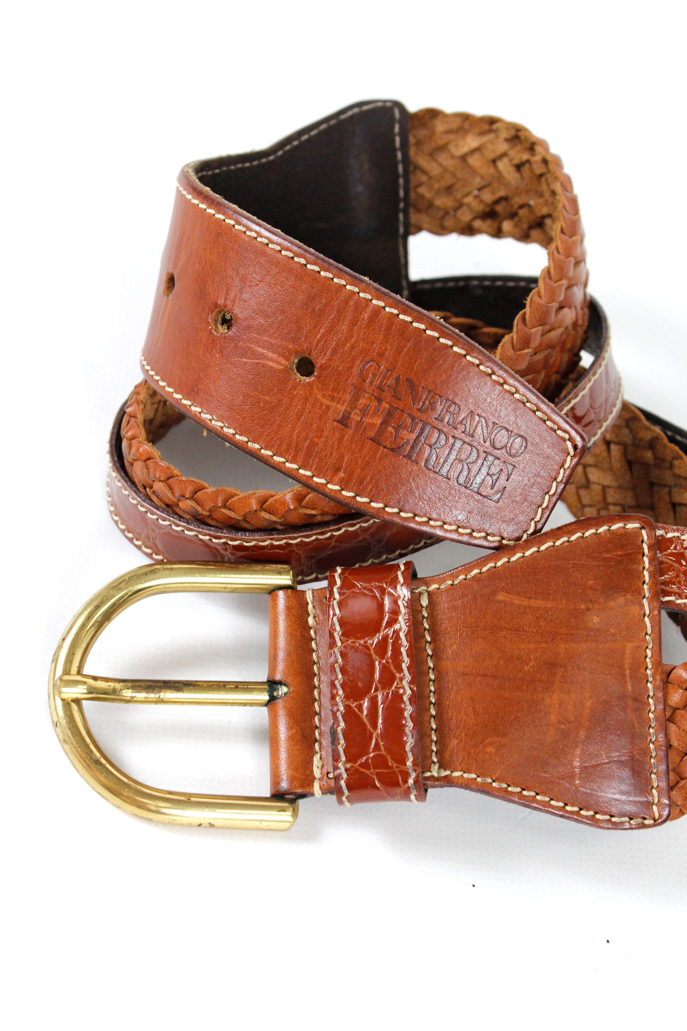 Ferre × Gianfranco Ferre Gianfranco Ferre Leather Woven Belt Size ONE SIZE - 2 Thumbnail