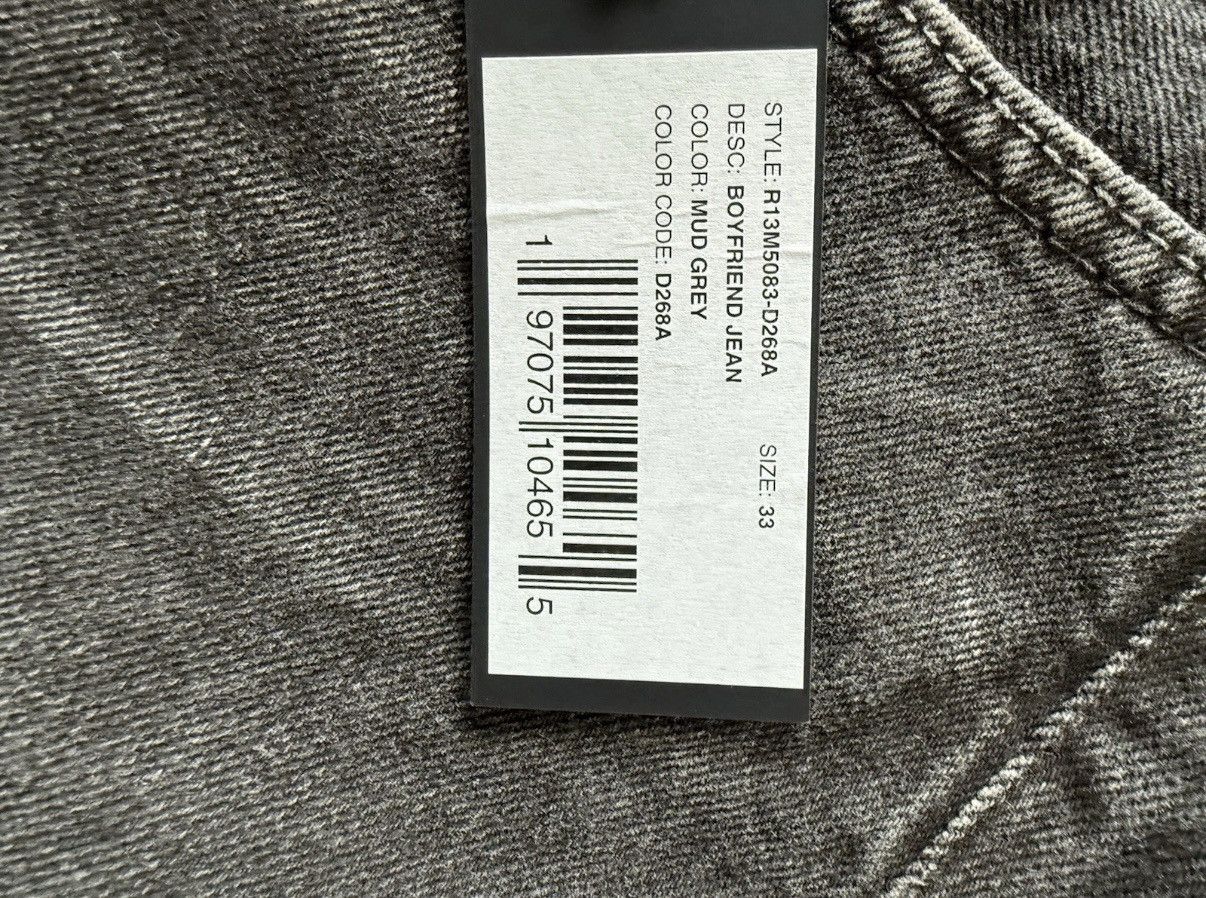 R13 R13 Boyfriend Jeans, Mud Grey Size US 33 - 9 Thumbnail