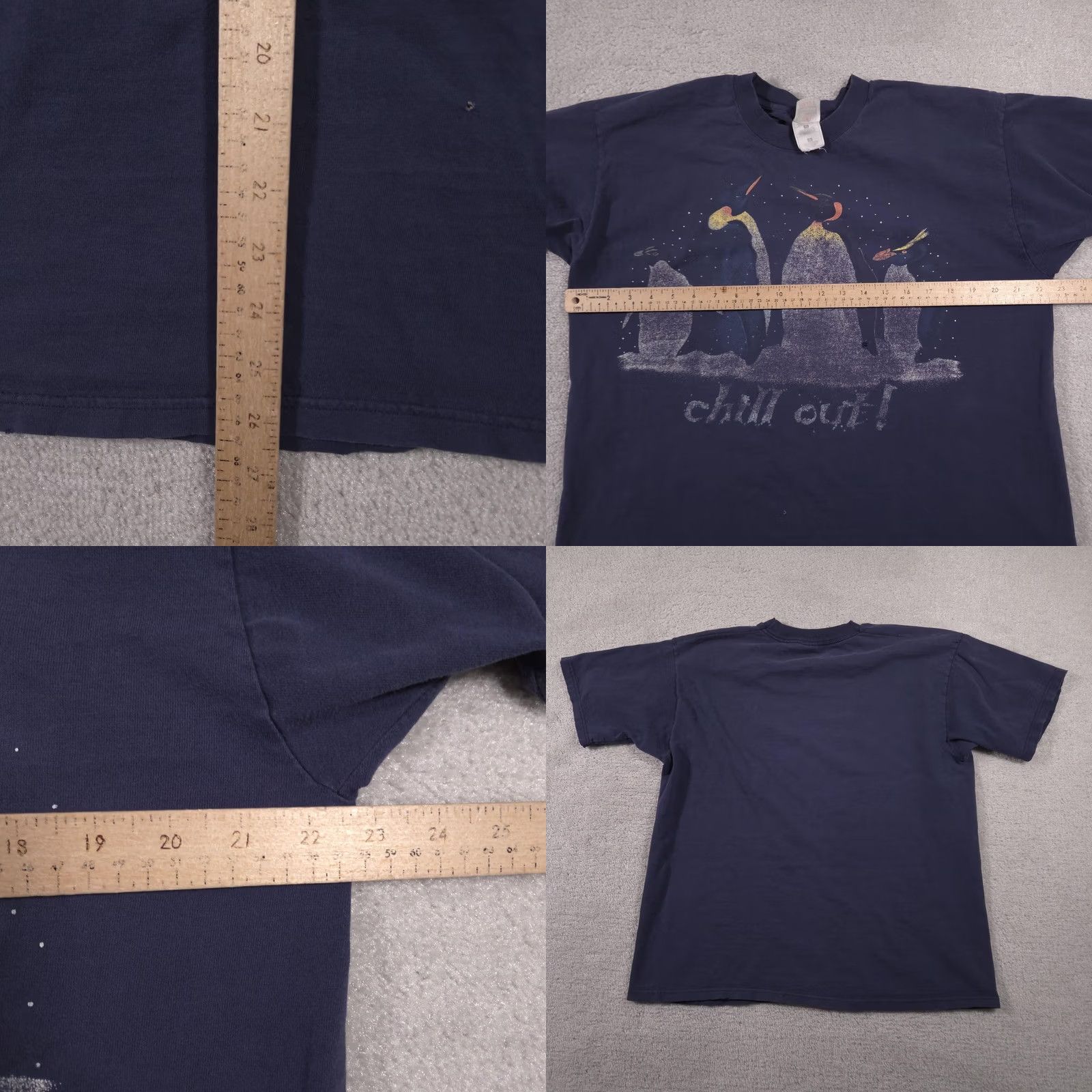 Fruit Of The Loom VINTAGE Fruit of the Loom Shirt Mens XL Blue Chill Out Penguin Graphic Funny Animal Shirt Size US XL / EU 56 / 4 - 9 Thumbnail