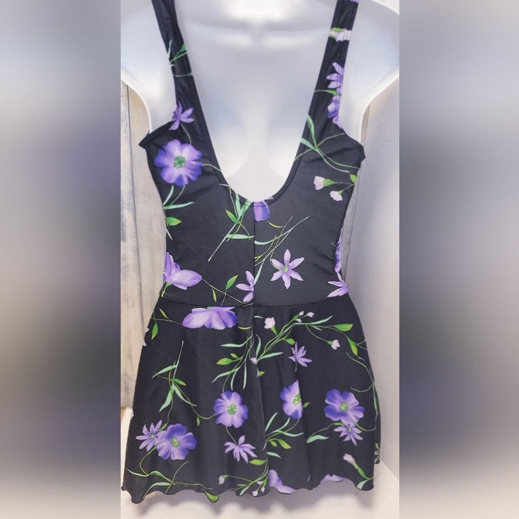 Blair Blair Black and Purple Skirted One Piece Size 12 Size ONE SIZE - 3 Thumbnail