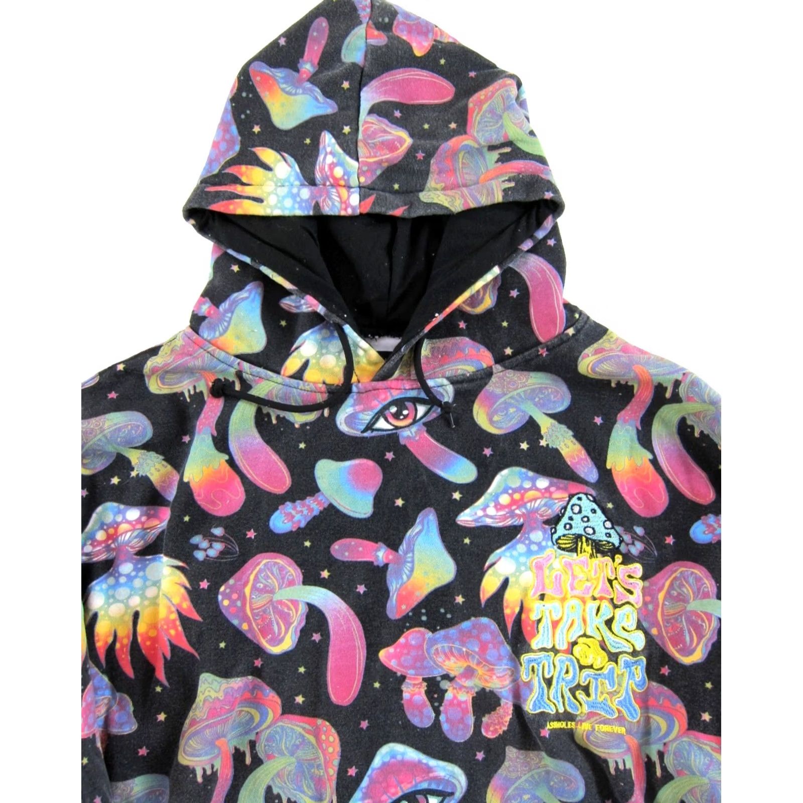 Olive Assholes*s Live Forever Mushroom Graphic Sweatshirt Hoodie Pullover XL Pink Pocket Men Shirt XL Mushroom 80s Ski University Logo Hoodie Size US XL / EU 56 / 4 - 3 Thumbnail