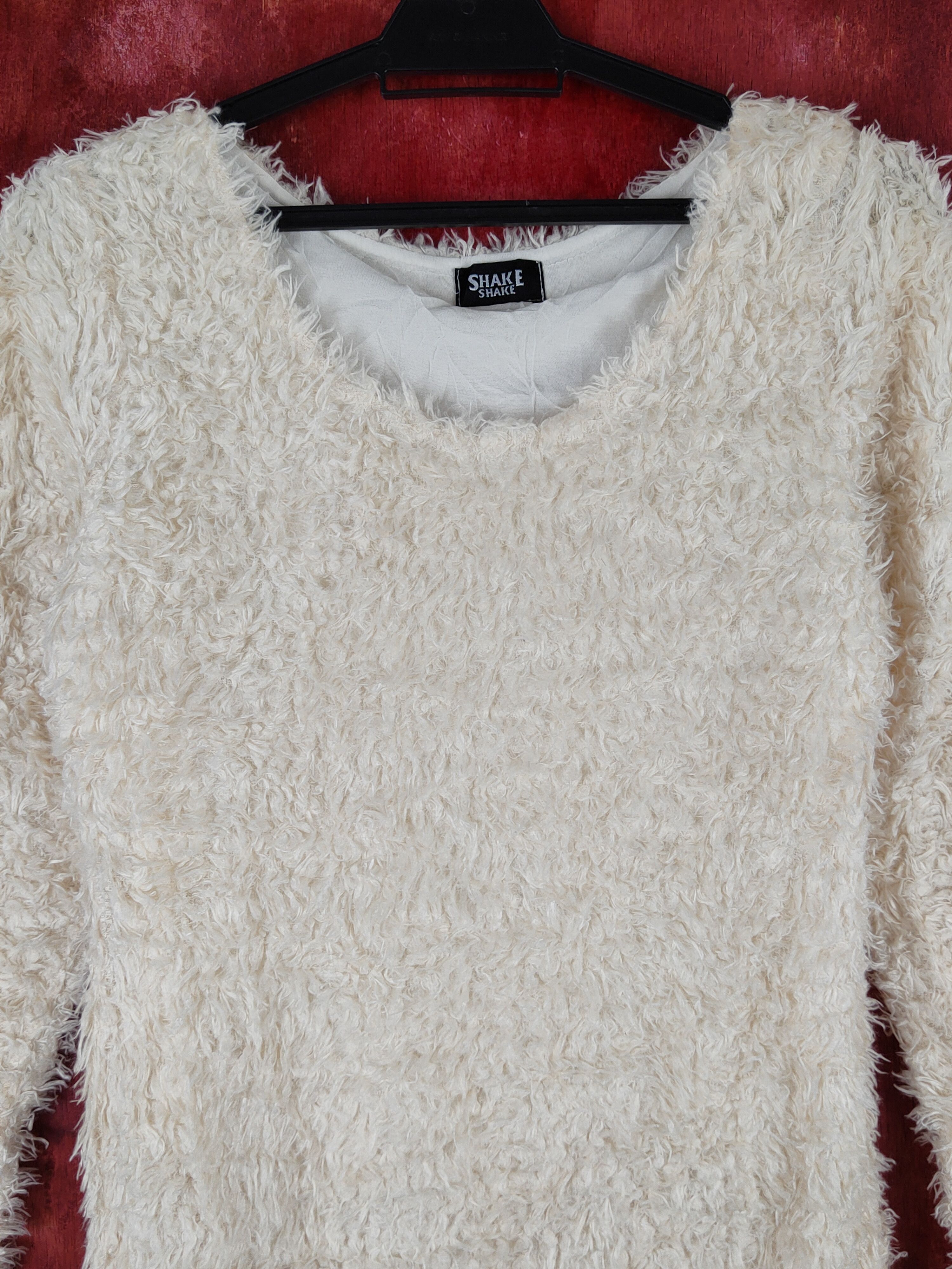 Japanese Brand × Vintage Shake Shake Cream Shag Shaggy Fur Mohair Knitwear #S1934 Size S / US 4 / IT 40 - 2 Thumbnail