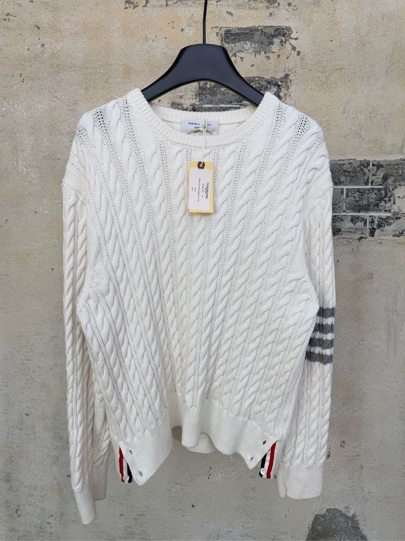 Thom Browne Thom Browne White sweater with a collar Size US XXL / EU 58 / 5 - 1 Thumbnail