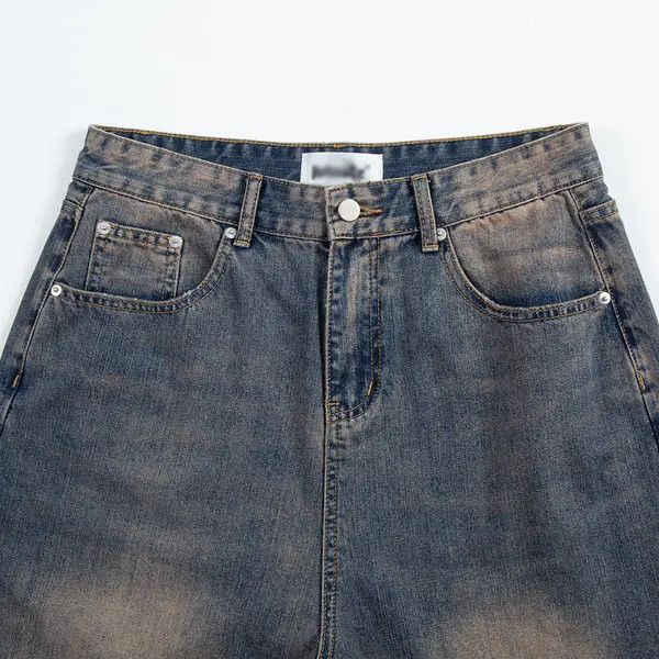 Japanese Brand Distressed street washed contrasting casual all-match jeans Size US 32 / EU 48 - 3 Thumbnail