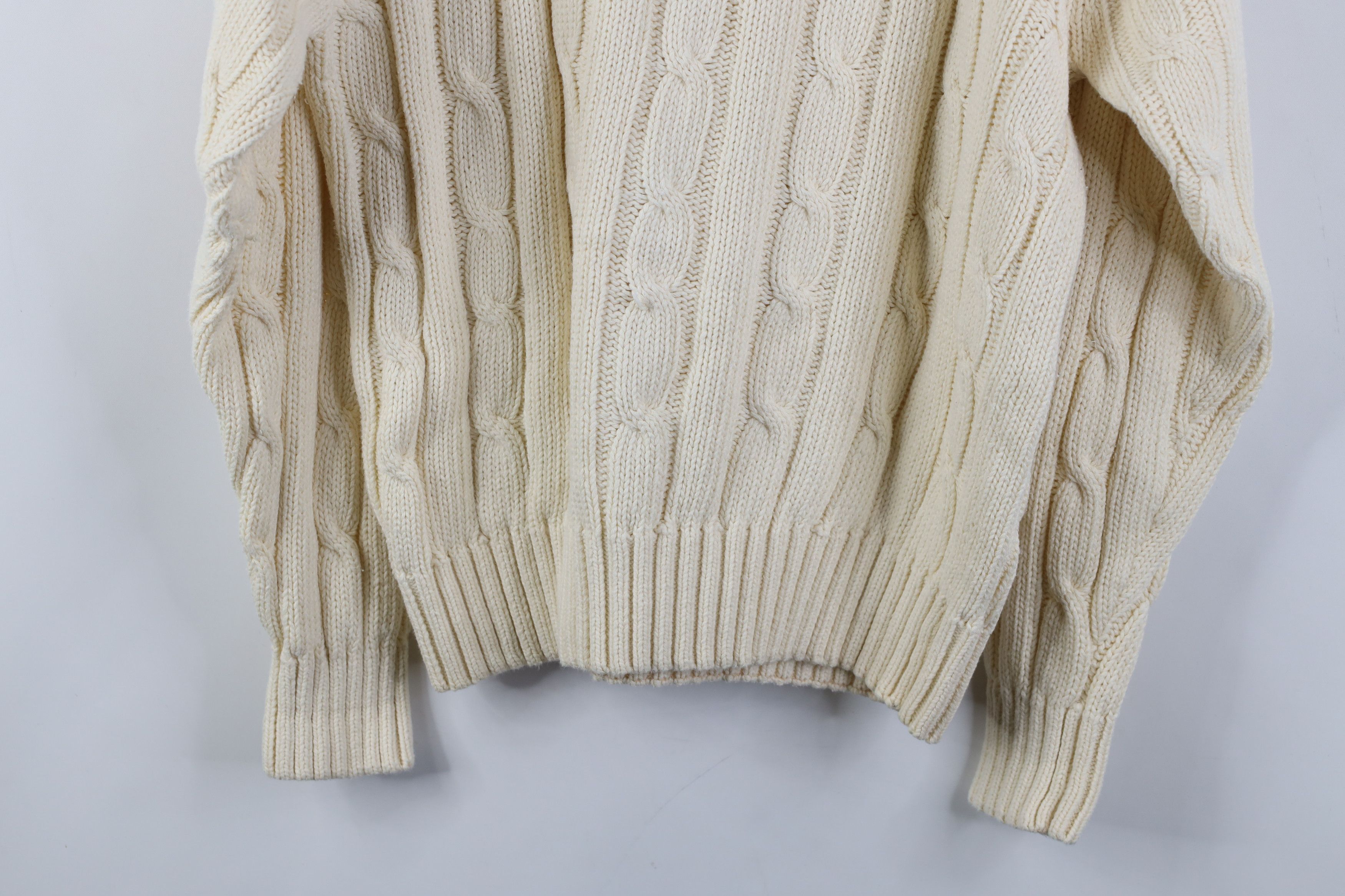 Eddie Bauer Vintage 90s Eddie Bauer Chunky Cable Knit Sweater Cream Size XL / US 12-14 / IT 48-50 - 10 Thumbnail