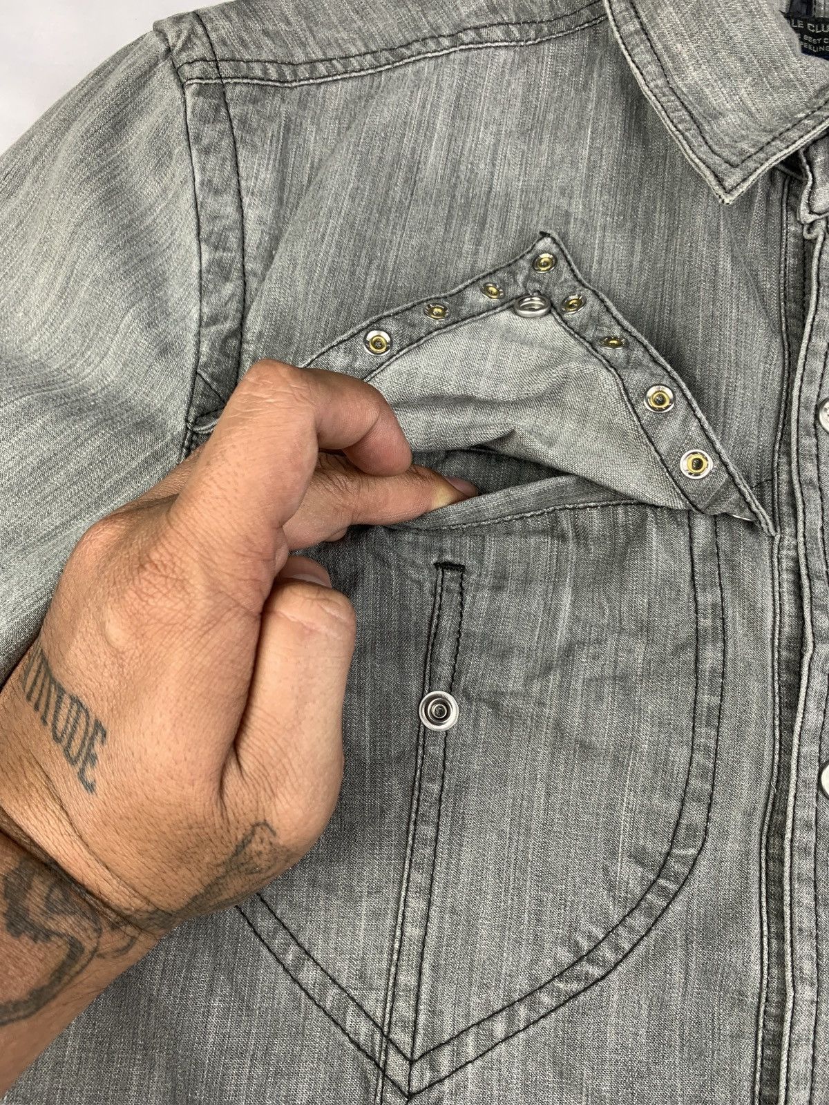Nicole Club 2000s Nicole Club For Men Studded Goth Heavy Jeans Shirt Size US M / EU 48-50 / 2 - 7 Thumbnail