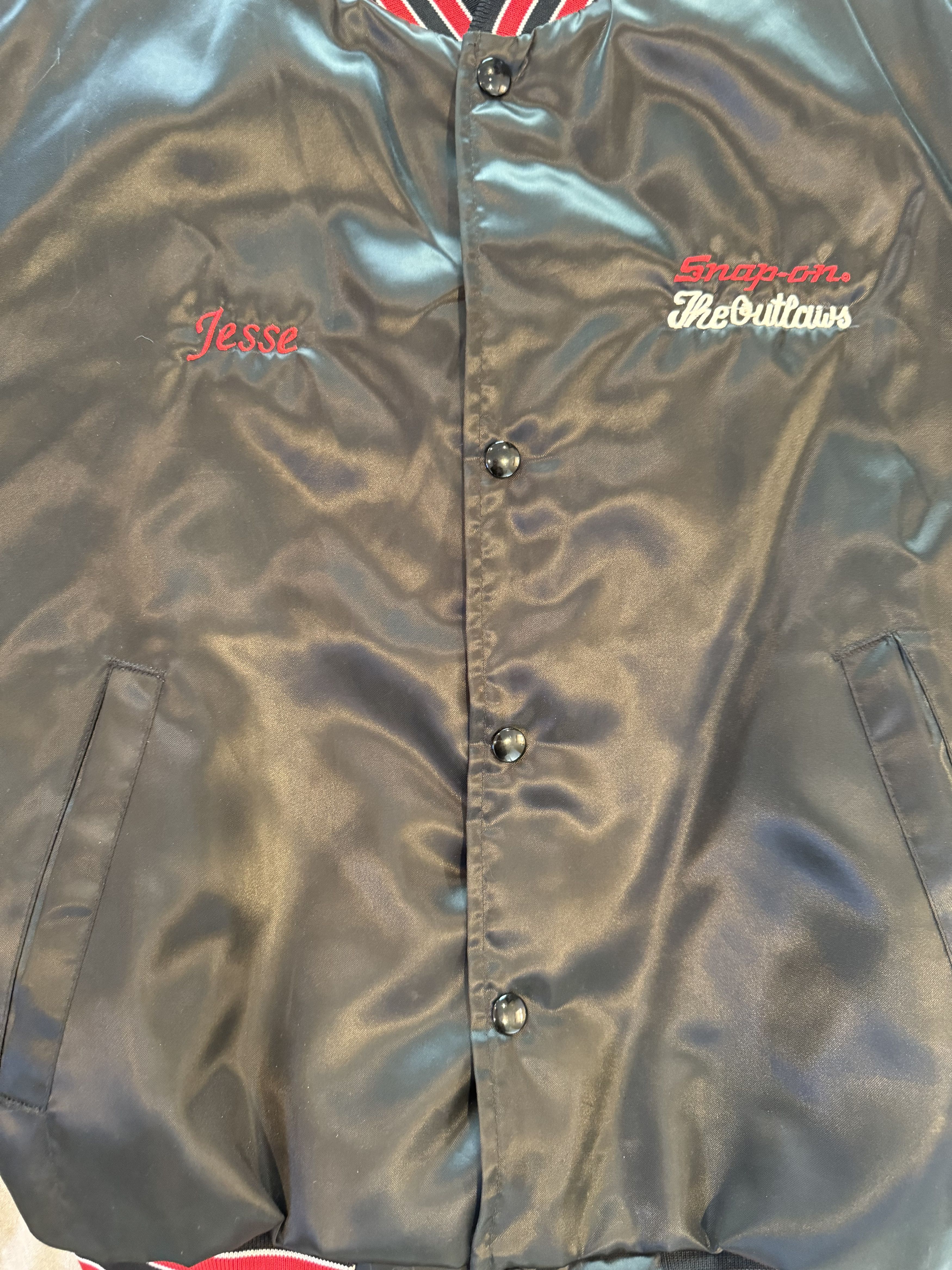 Swingster × Vintage Vintage 80s Snap-on "The Outlaws" Swingster Bomber Jacket Size US L / EU 52-54 / 3 - 8 Thumbnail