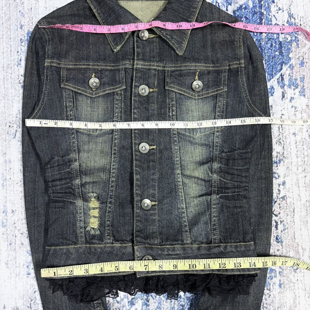 REGASS WOMEN TYPE 2 DENIM DISTRESSED FADED PUNK STYLE JACKET