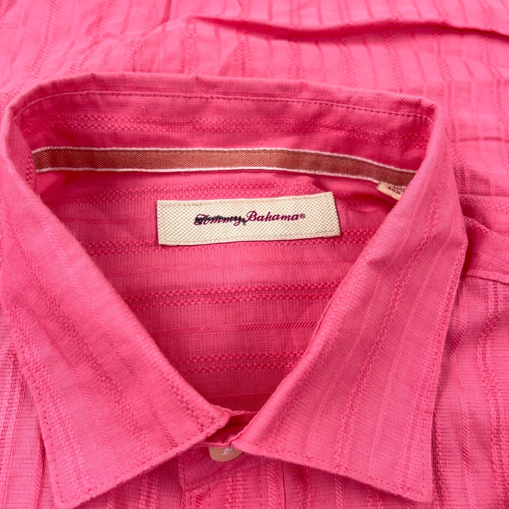 Tommy Bahama Tommy Bahama Shirt Men Large Pink Linen Button Up Relax Hawaiian Beach Camp Size US L / EU 52-54 / 3 - 6 Thumbnail